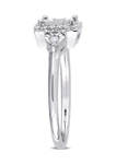 1/6 ct. t.w. Diamond Halo Engagement Ring in Sterling Silver