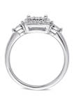 1/6 ct. t.w. Diamond Halo Engagement Ring in Sterling Silver