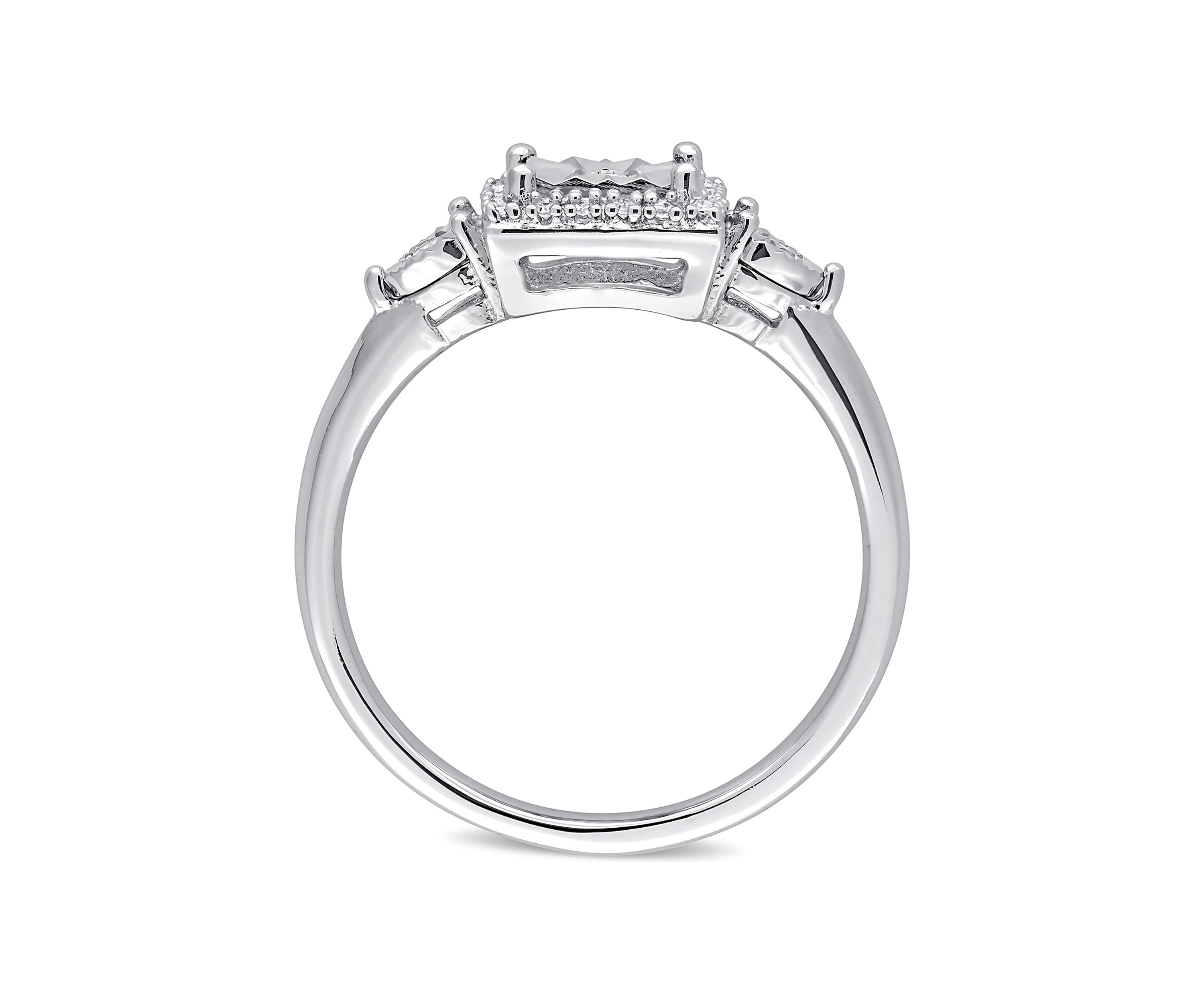 1/6 ct. t.w. Diamond Halo Engagement Ring in Sterling Silver
