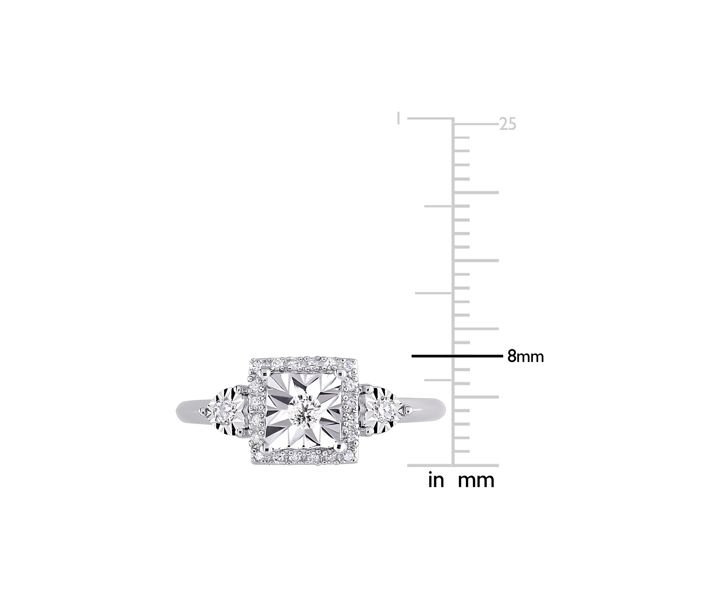 1/6 ct. t.w. Diamond Halo Engagement Ring in Sterling Silver