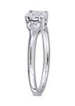1/10 ct. t.w. Diamond Three Stone Engagement Ring in Sterling Silver