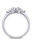 1/10 ct. t.w. Diamond Three Stone Engagement Ring in Sterling Silver