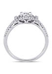 1/3 ct. t.w. Diamond Crossover Engagement Ring in Sterling Silver