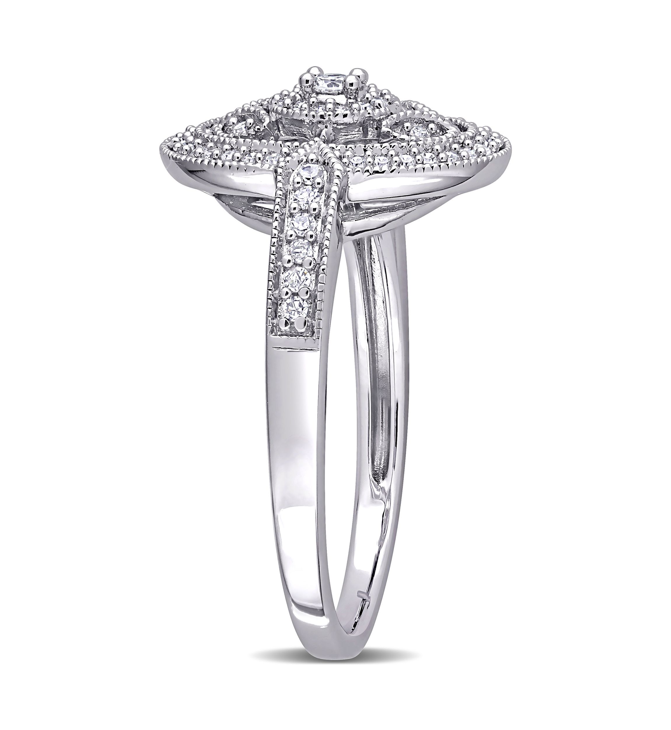 1/4 ct. t.w. Diamond Vintage Oval Halo Engagement Ring in Sterling Silver