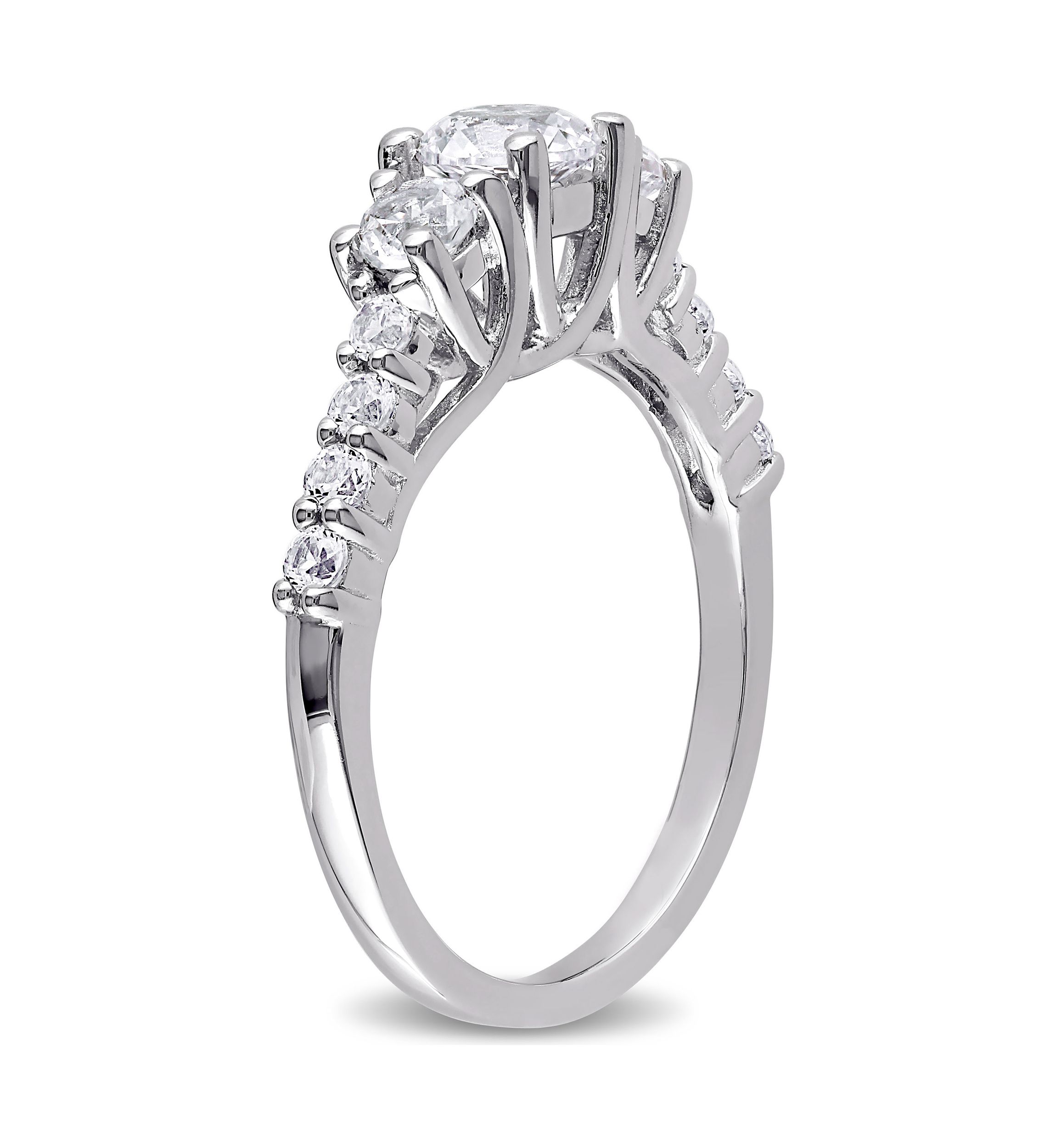 1.37 ct. t.w. Created White Sapphire 3-Stone Engagement Ring in Sterling Silver