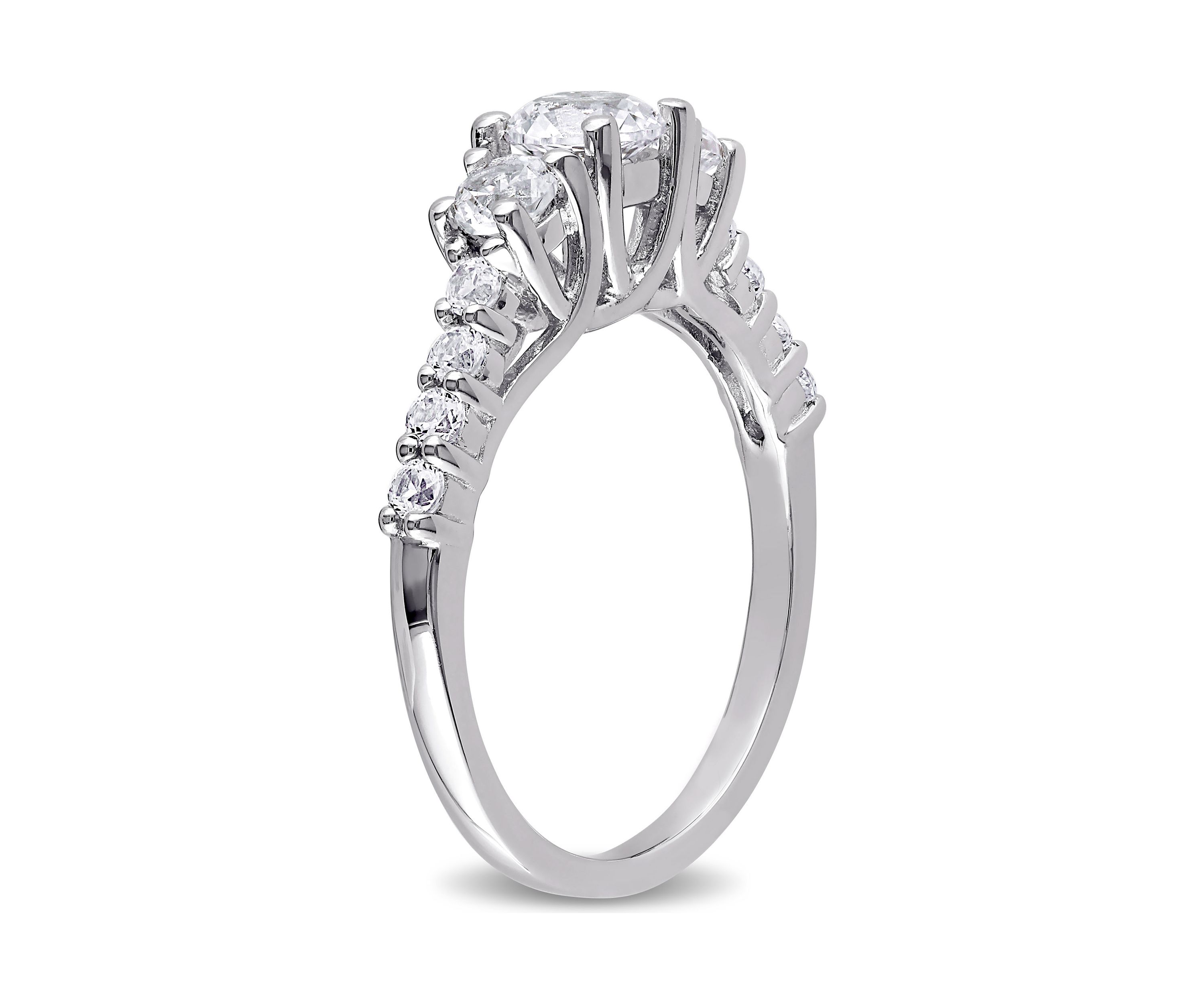 1.37 ct. t.w. Created White Sapphire 3-Stone Engagement Ring in Sterling Silver