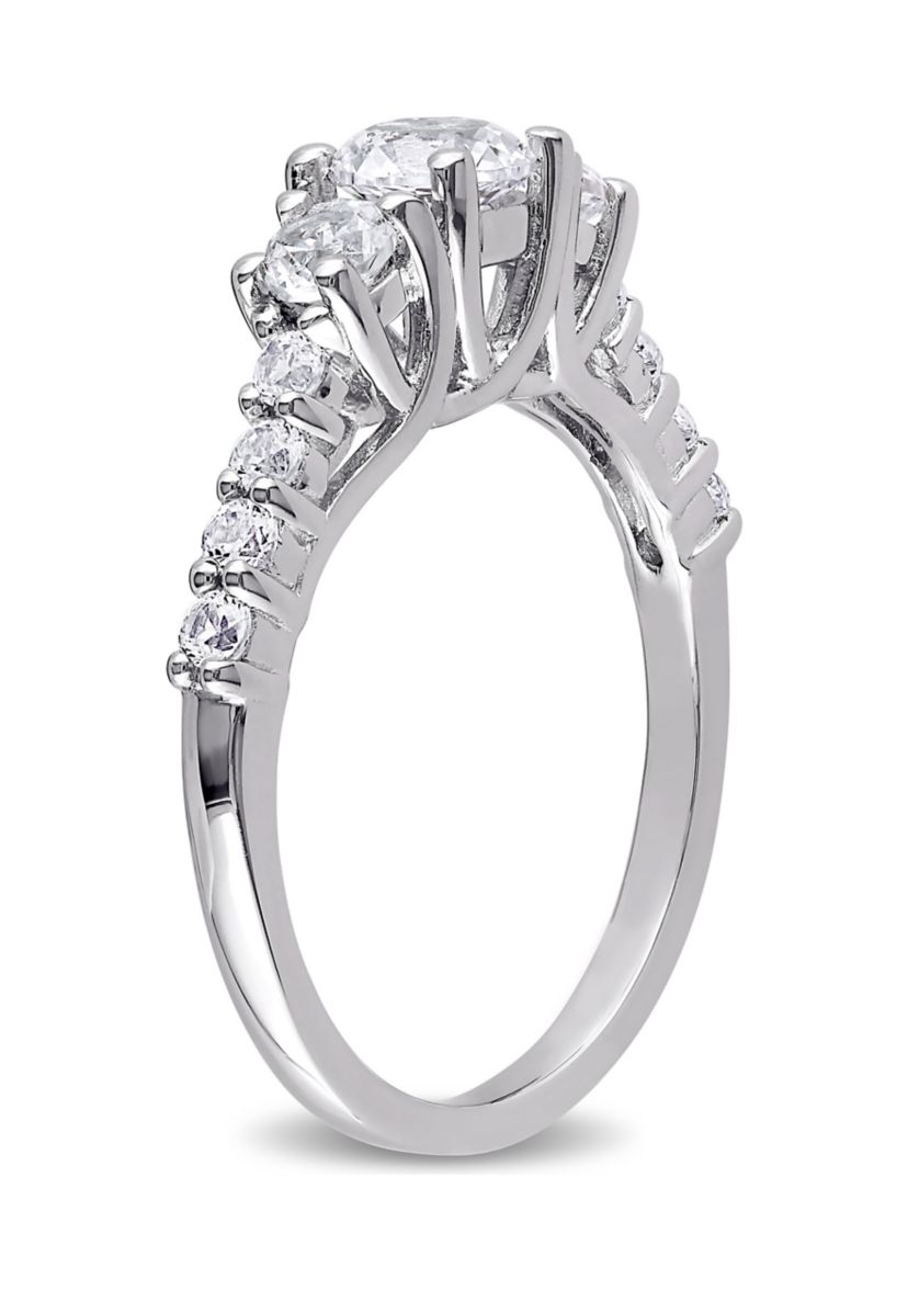 1.37 ct. t.w. Created White Sapphire 3-Stone Engagement Ring in Sterling Silver