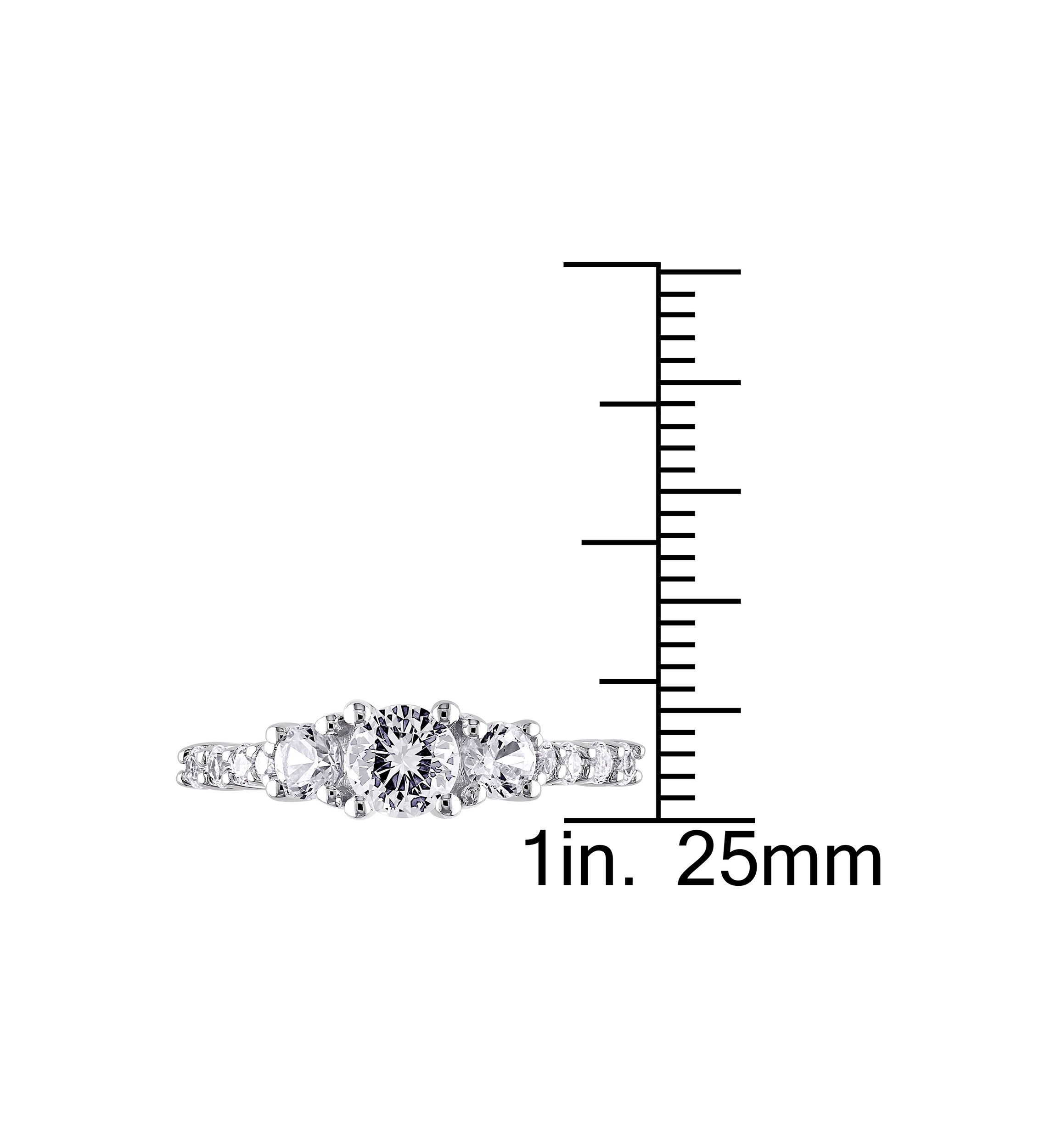 1.37 ct. t.w. Created White Sapphire 3-Stone Engagement Ring in Sterling Silver