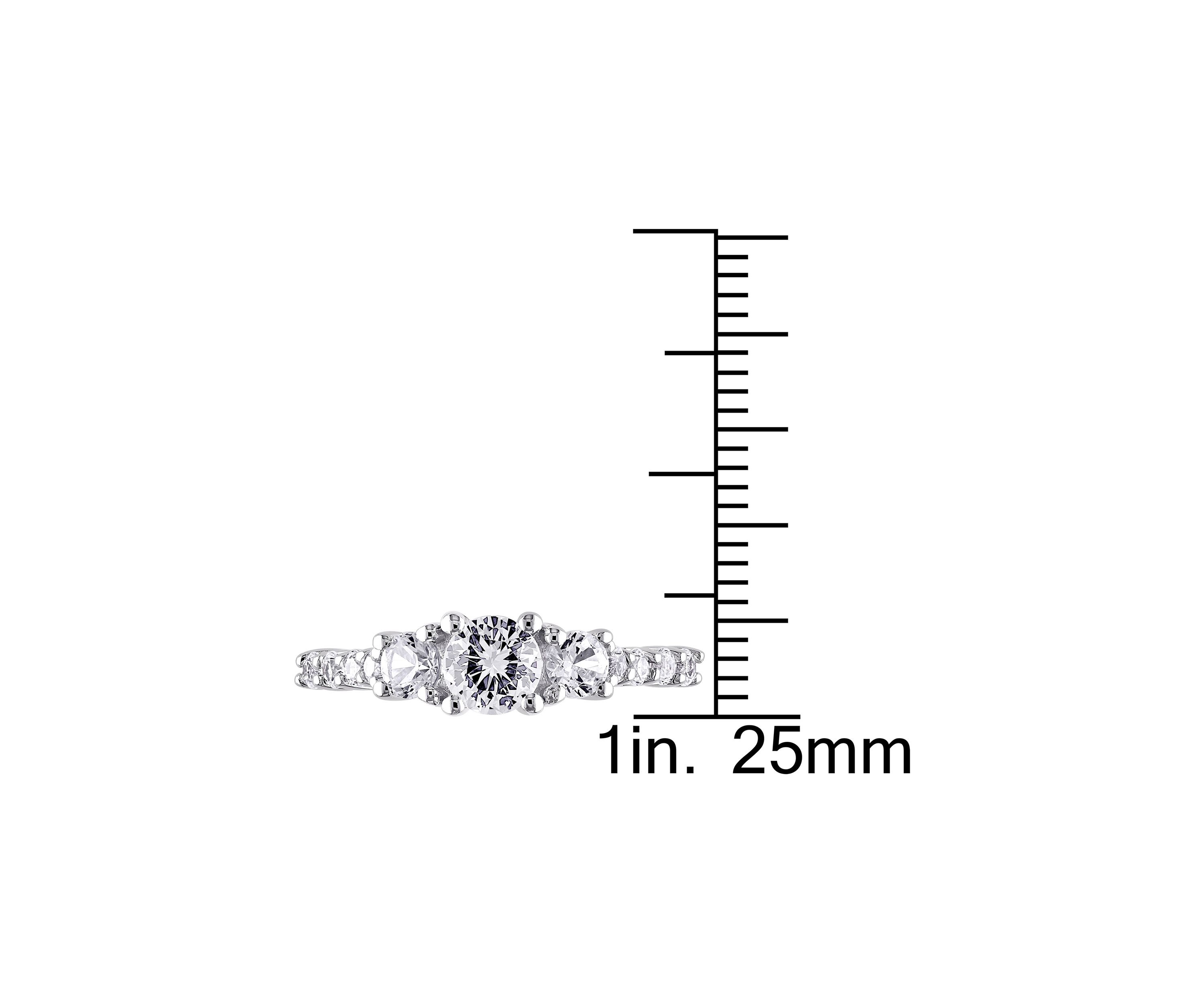 1.37 ct. t.w. Created White Sapphire 3-Stone Engagement Ring in Sterling Silver