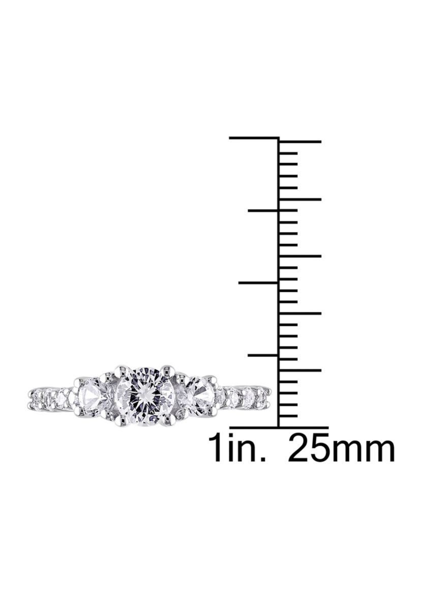1.37 ct. t.w. Created White Sapphire 3-Stone Engagement Ring in Sterling Silver