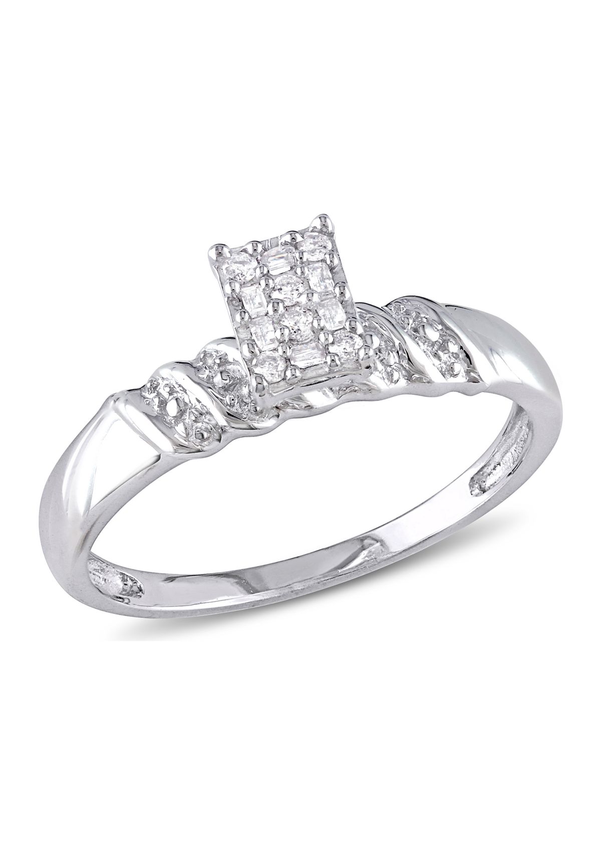 Belk & Co. 1/10 ct. t.w. Diamond Engagement Ring in Sterling Silver | Belk