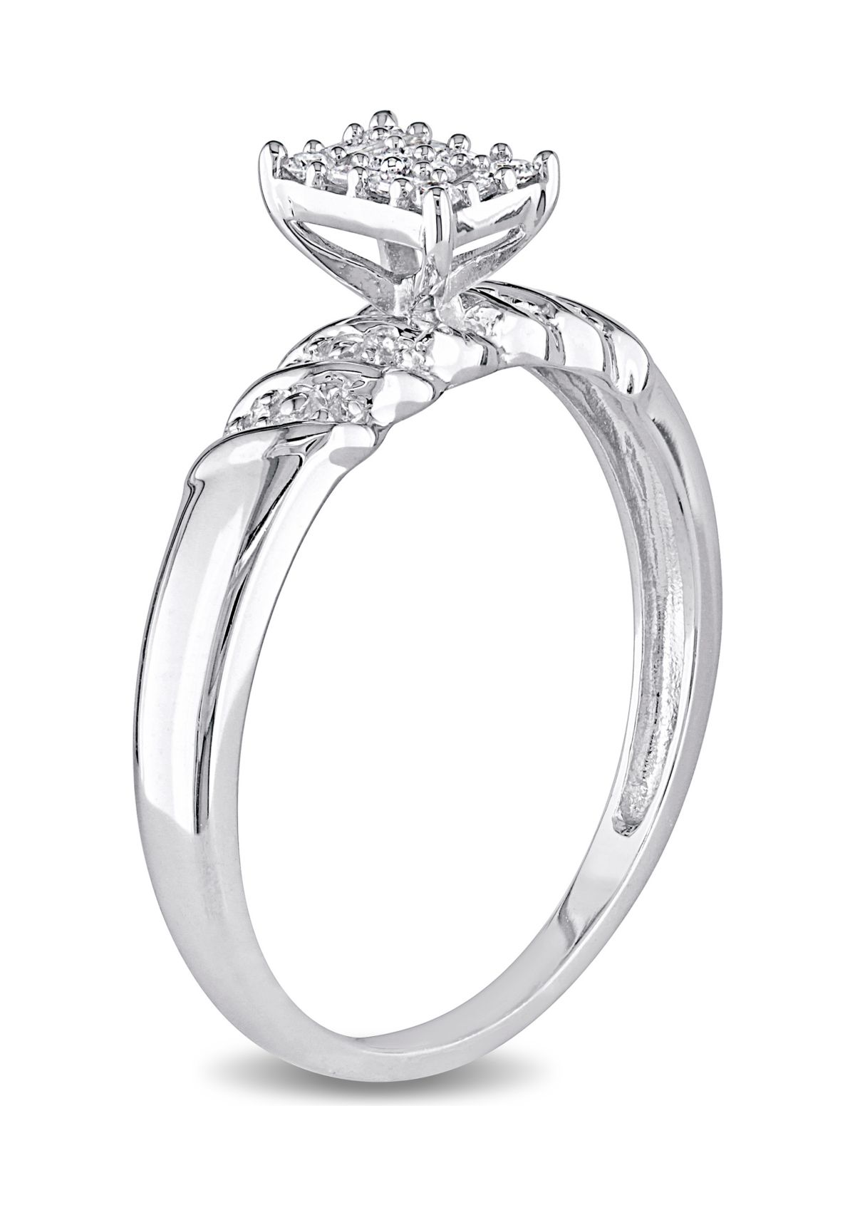 Belk & Co. 1/10 ct. t.w. Diamond Engagement Ring in Sterling Silver | Belk