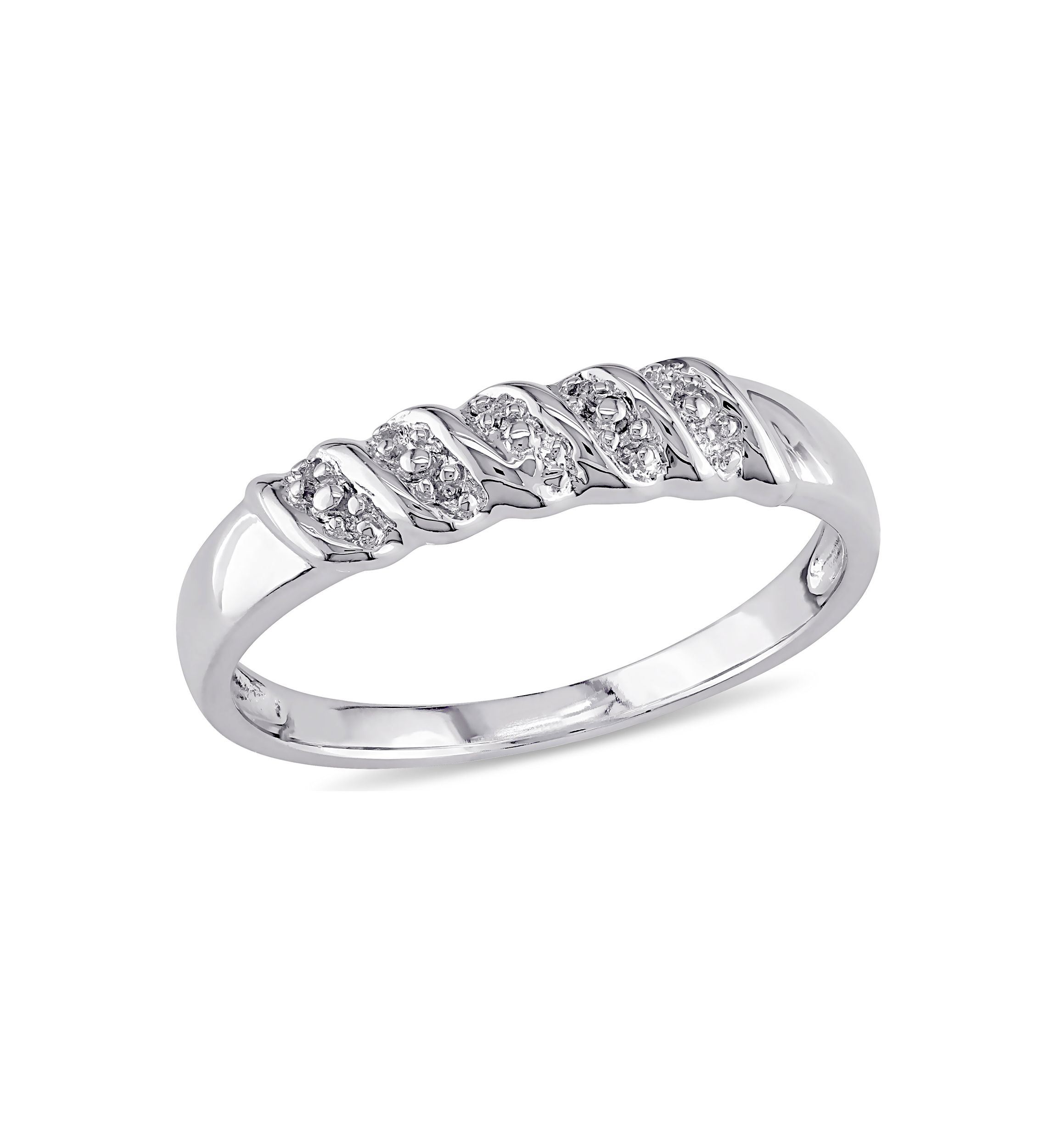 Diamond Illusion Wedding Band in Sterling Silver
