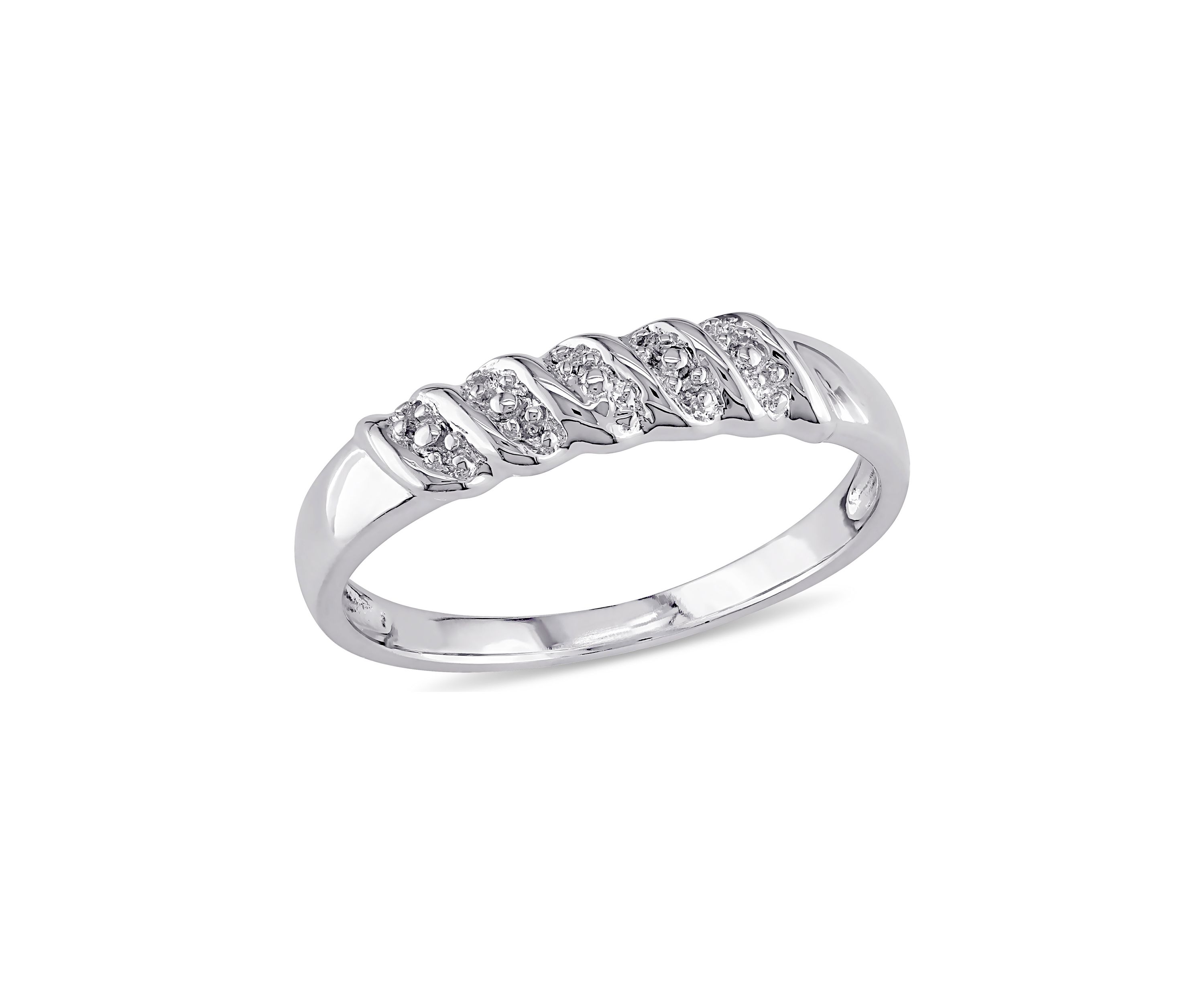 Diamond Illusion Wedding Band in Sterling Silver