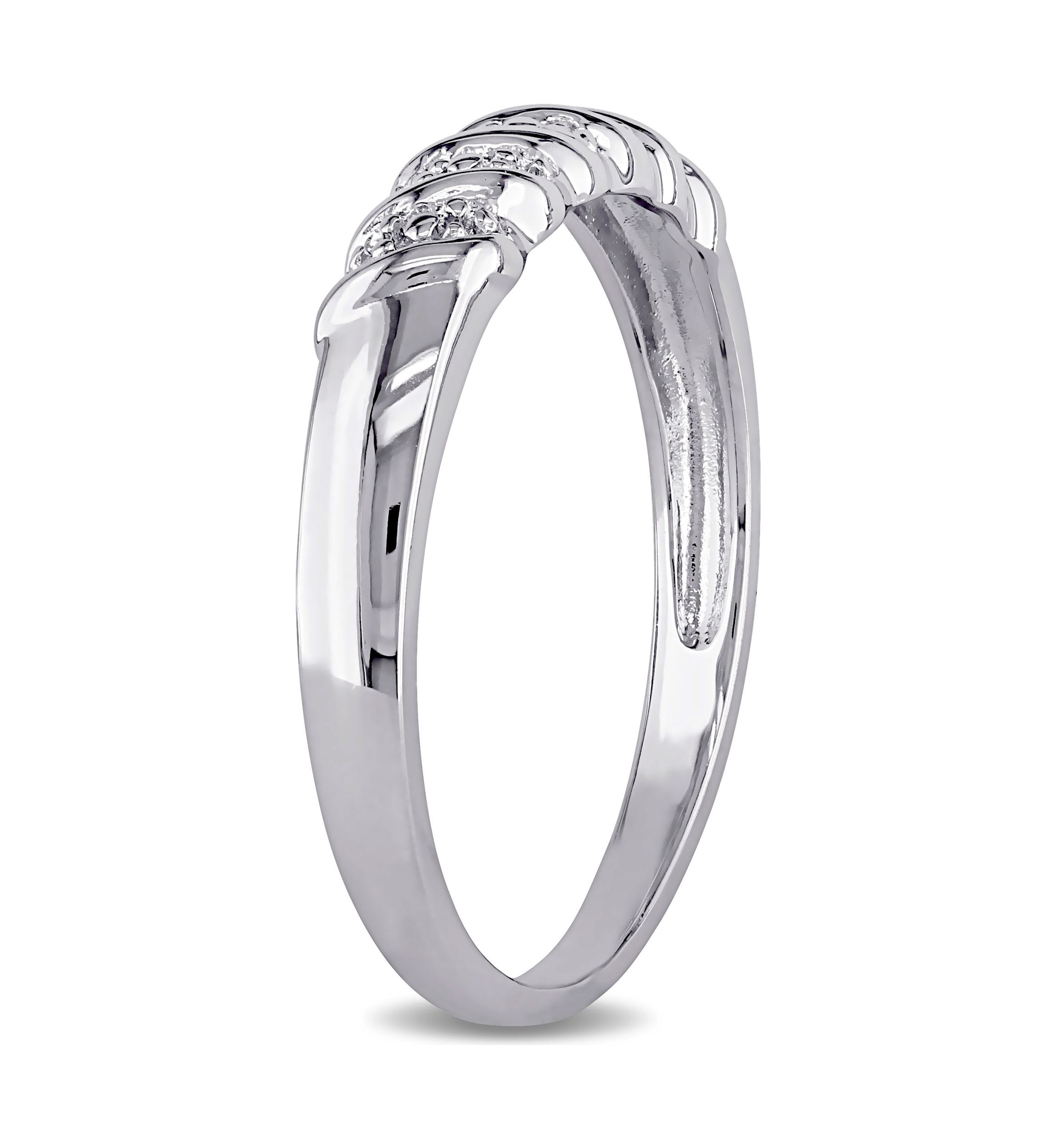 Diamond Illusion Wedding Band in Sterling Silver