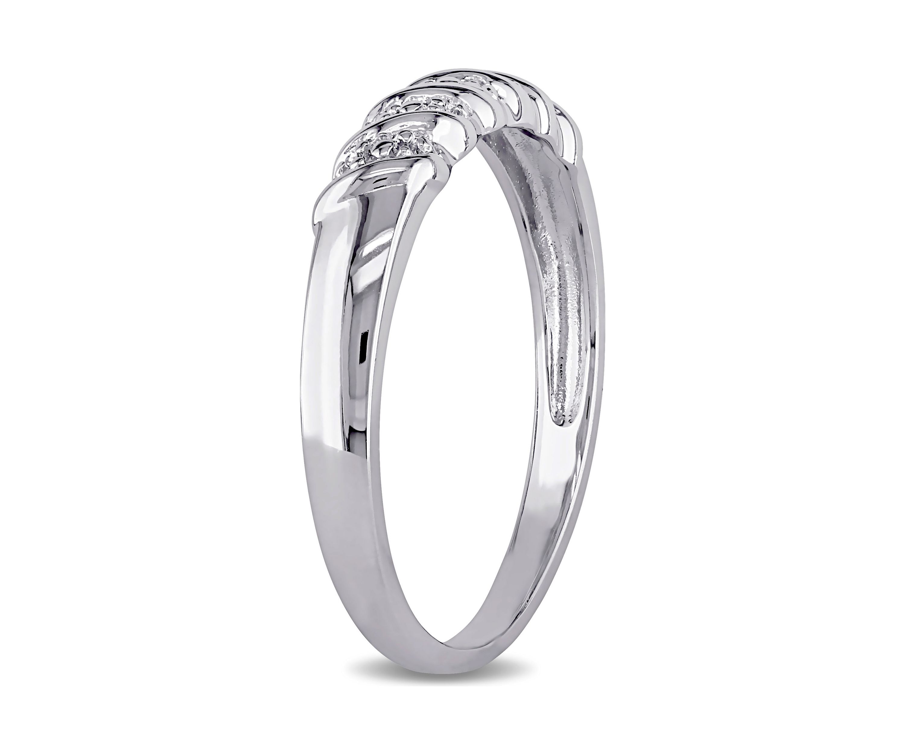 Diamond Illusion Wedding Band in Sterling Silver