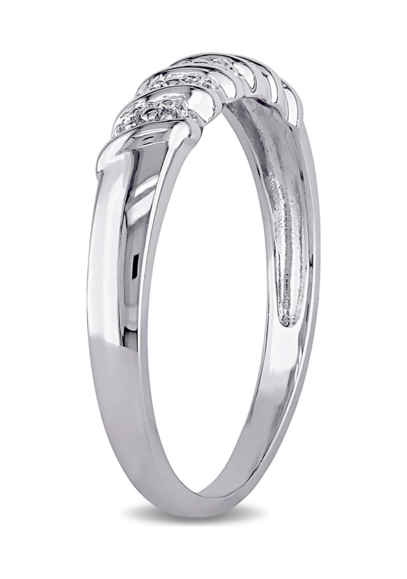 Diamond Illusion Wedding Band in Sterling Silver