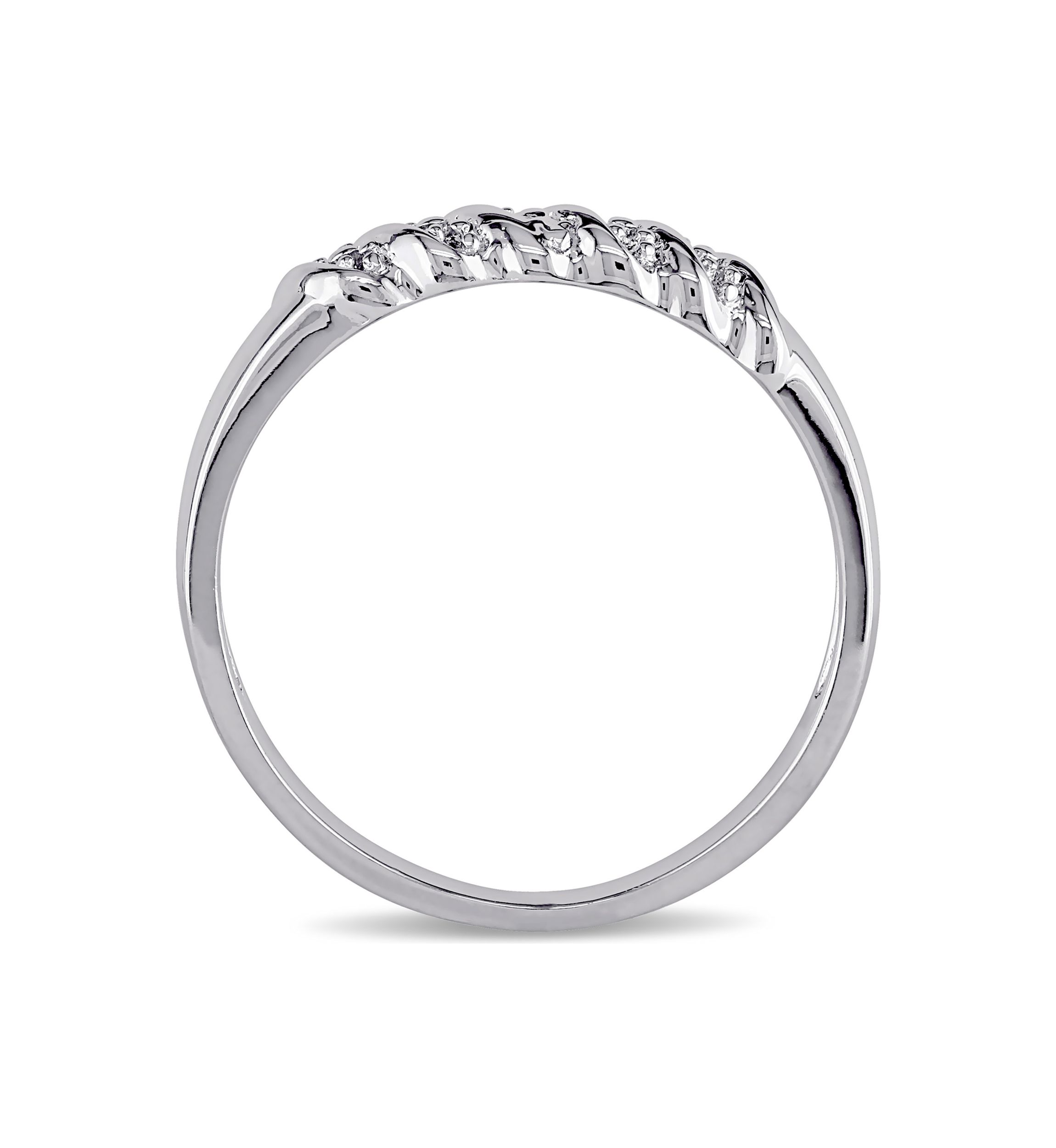 Diamond Illusion Wedding Band in Sterling Silver