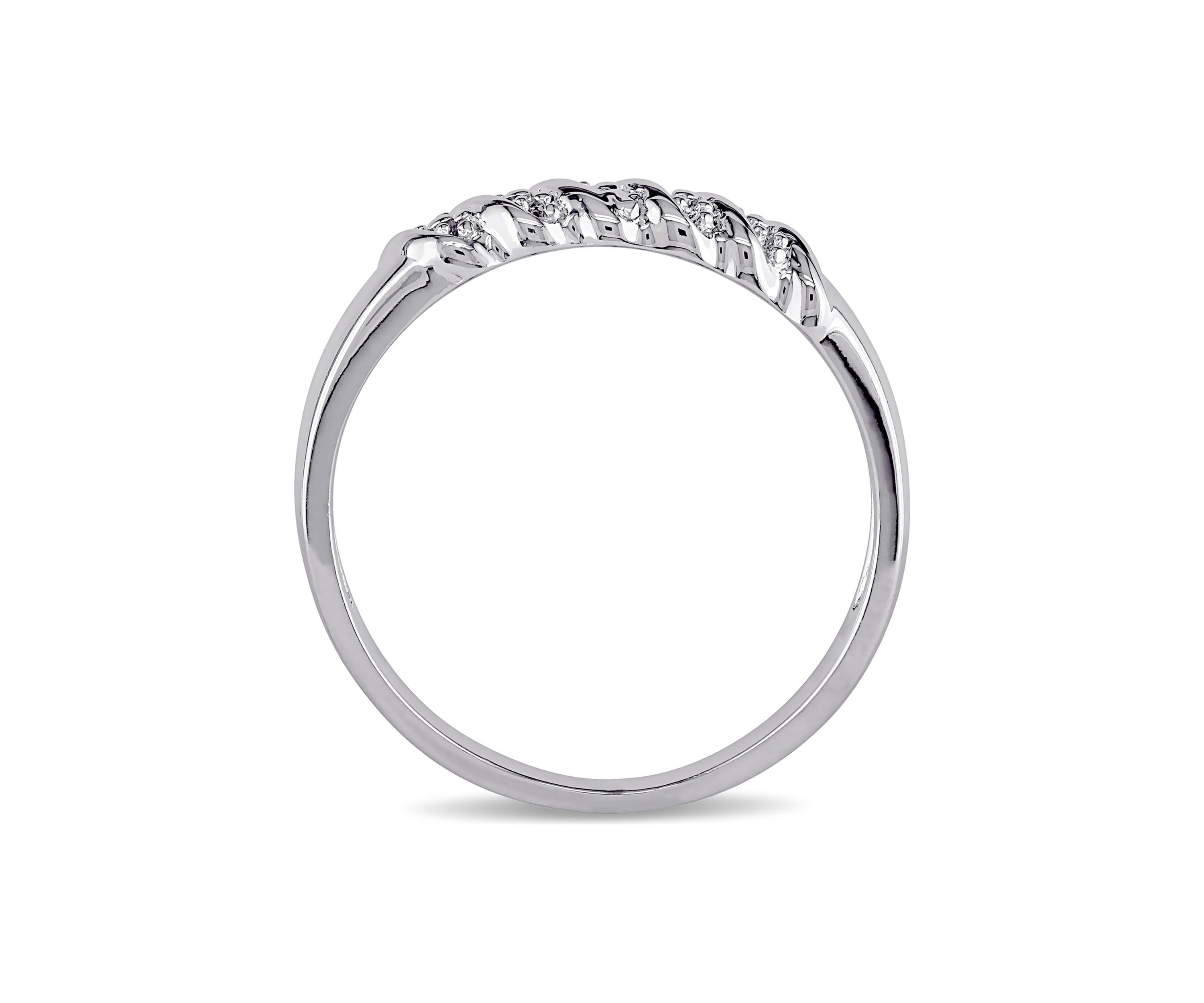 Diamond Illusion Wedding Band in Sterling Silver