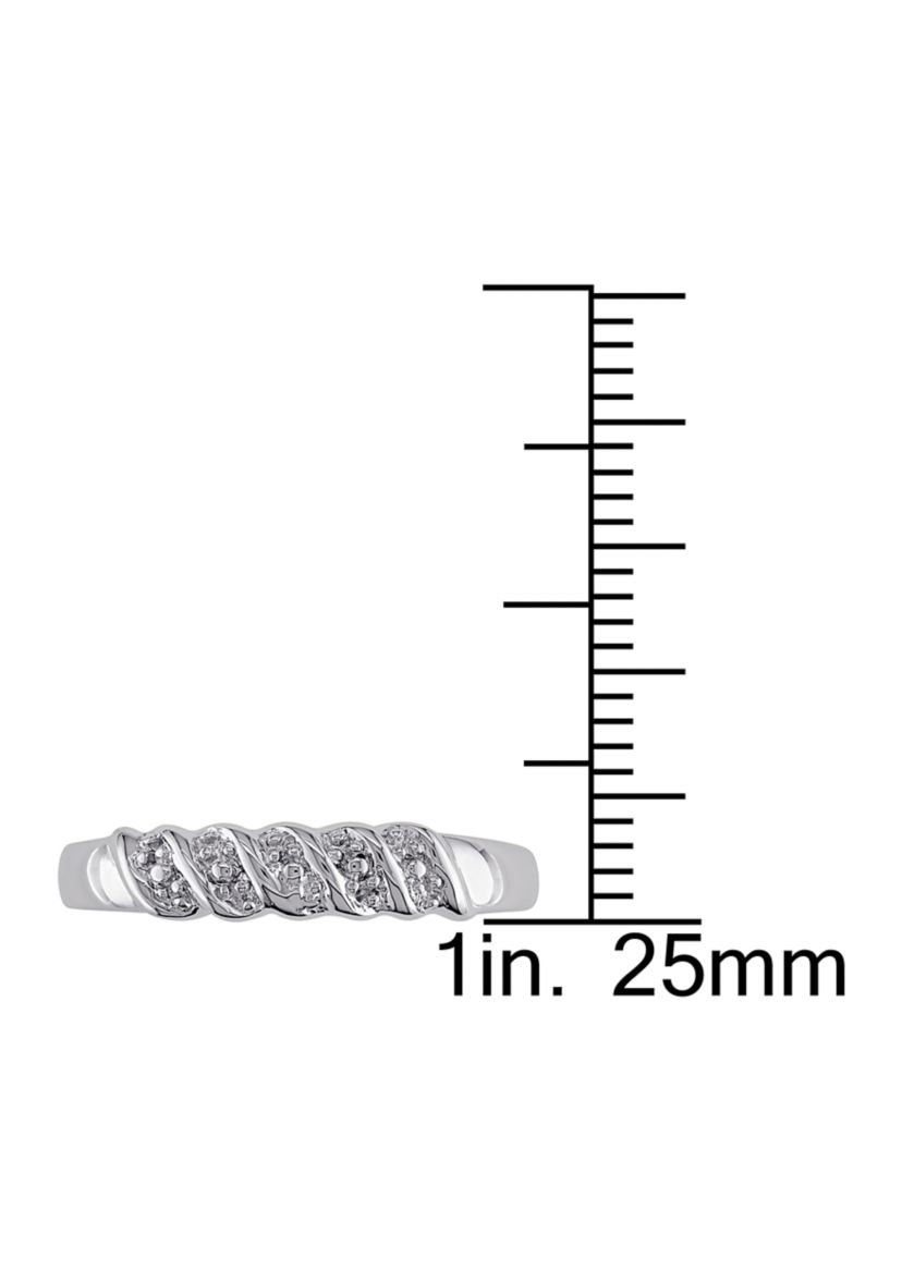 Diamond Illusion Wedding Band in Sterling Silver
