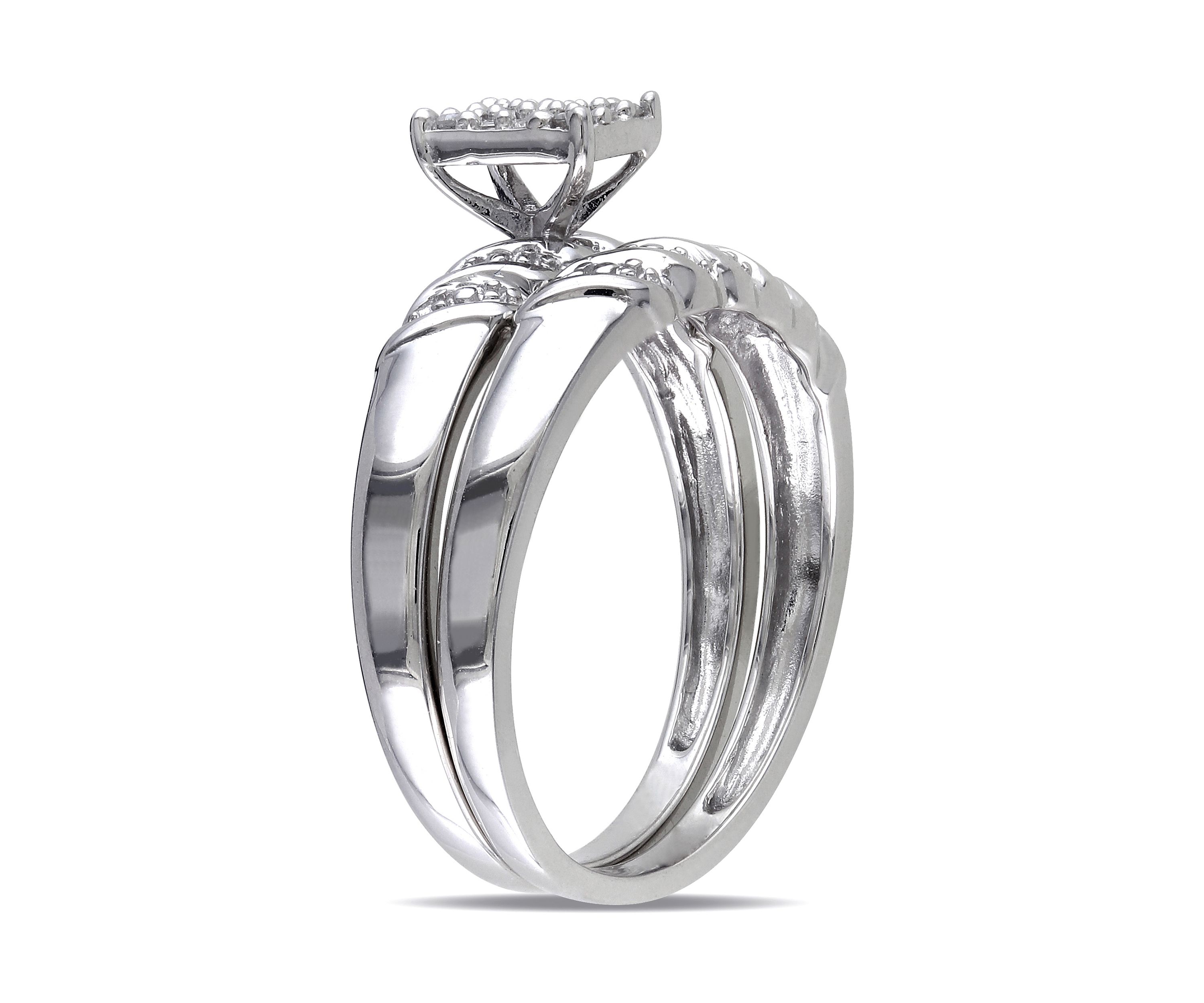 1/10 ct. t.w. Diamond Bridal Set in Sterling Silver