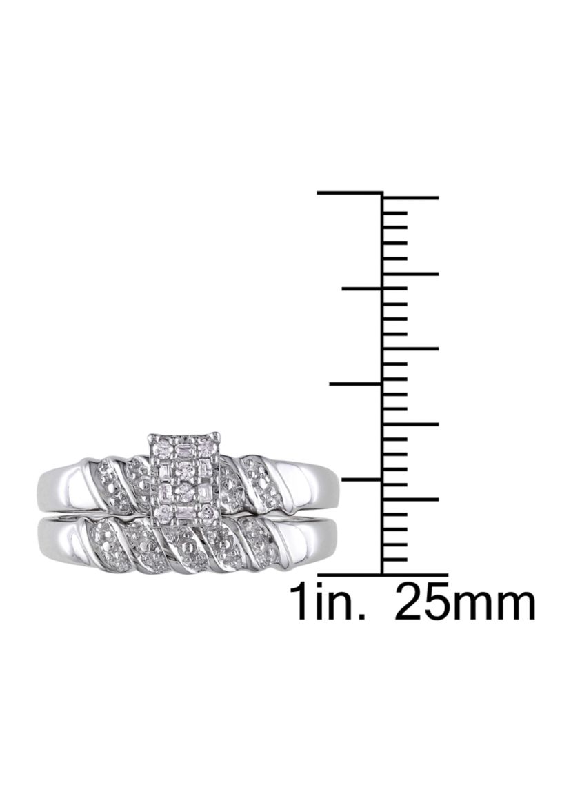 1/10 ct. t.w. Diamond Bridal Set in Sterling Silver
