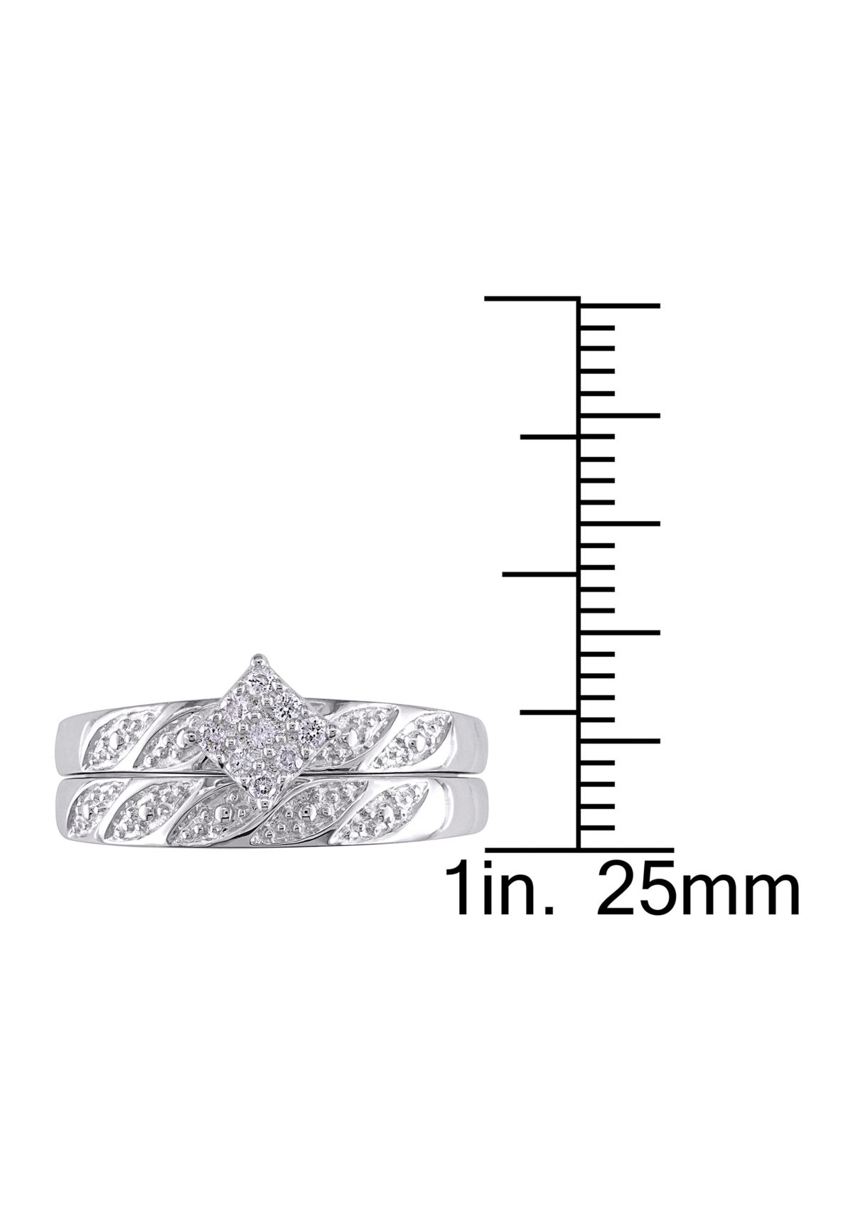 1/10 ct. t.w. Diamond Bridal Set in Sterling Silver
