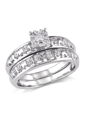 Belk & Co. Diamond Accent Bridal Set in Sterling Silver | belk