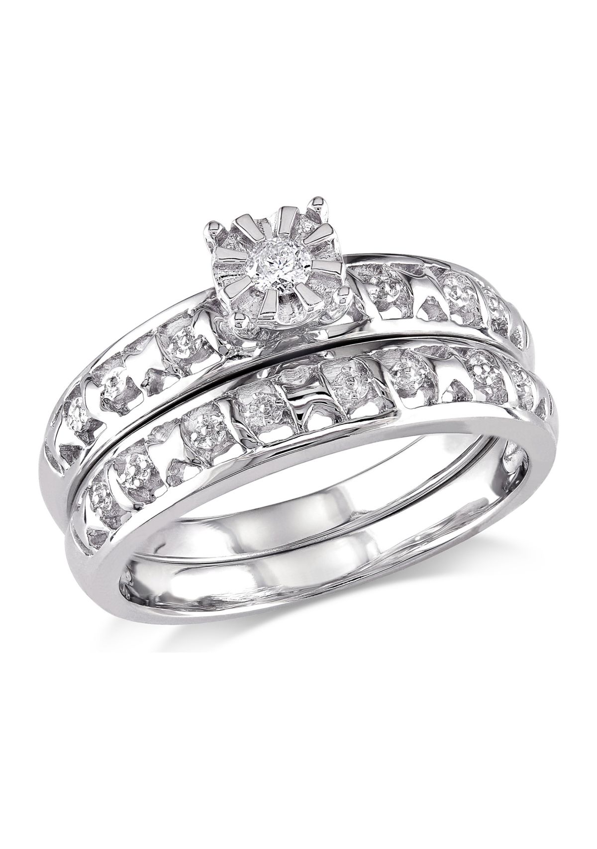 Diamond Accent Bridal Set in Sterling Silver