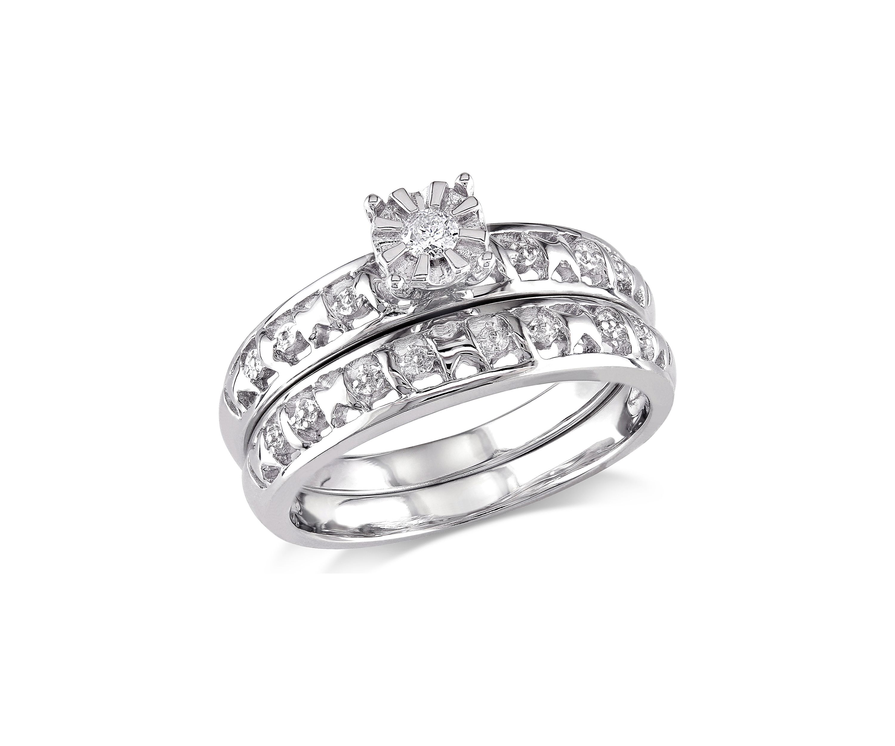 Diamond Accent Bridal Set in Sterling Silver