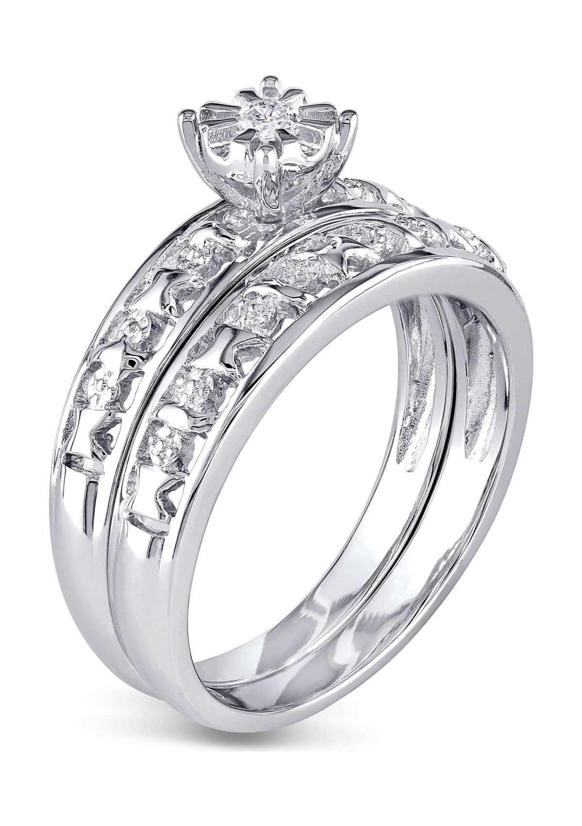 Diamond Accent Bridal Set in Sterling Silver