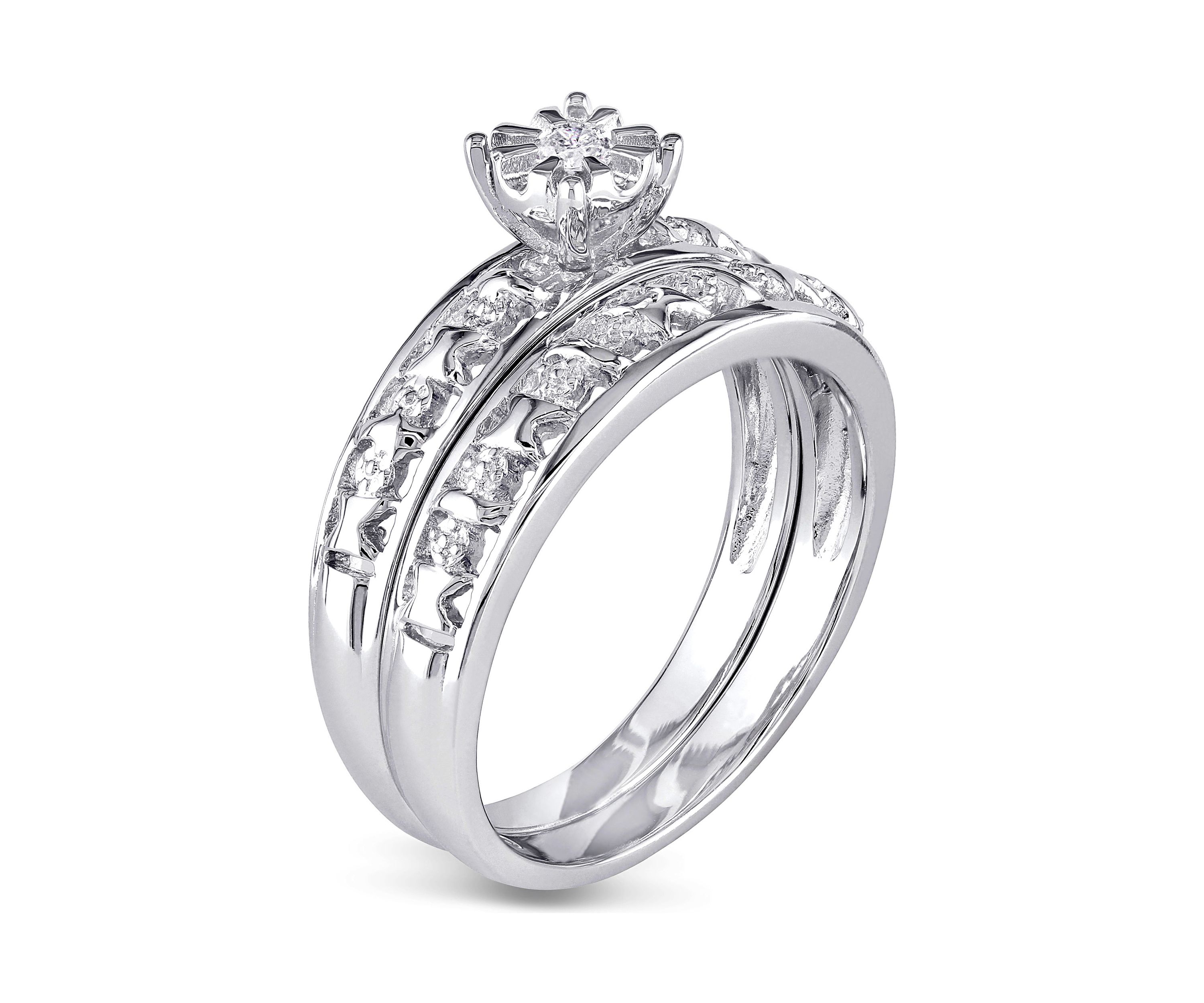 Diamond Accent Bridal Set in Sterling Silver