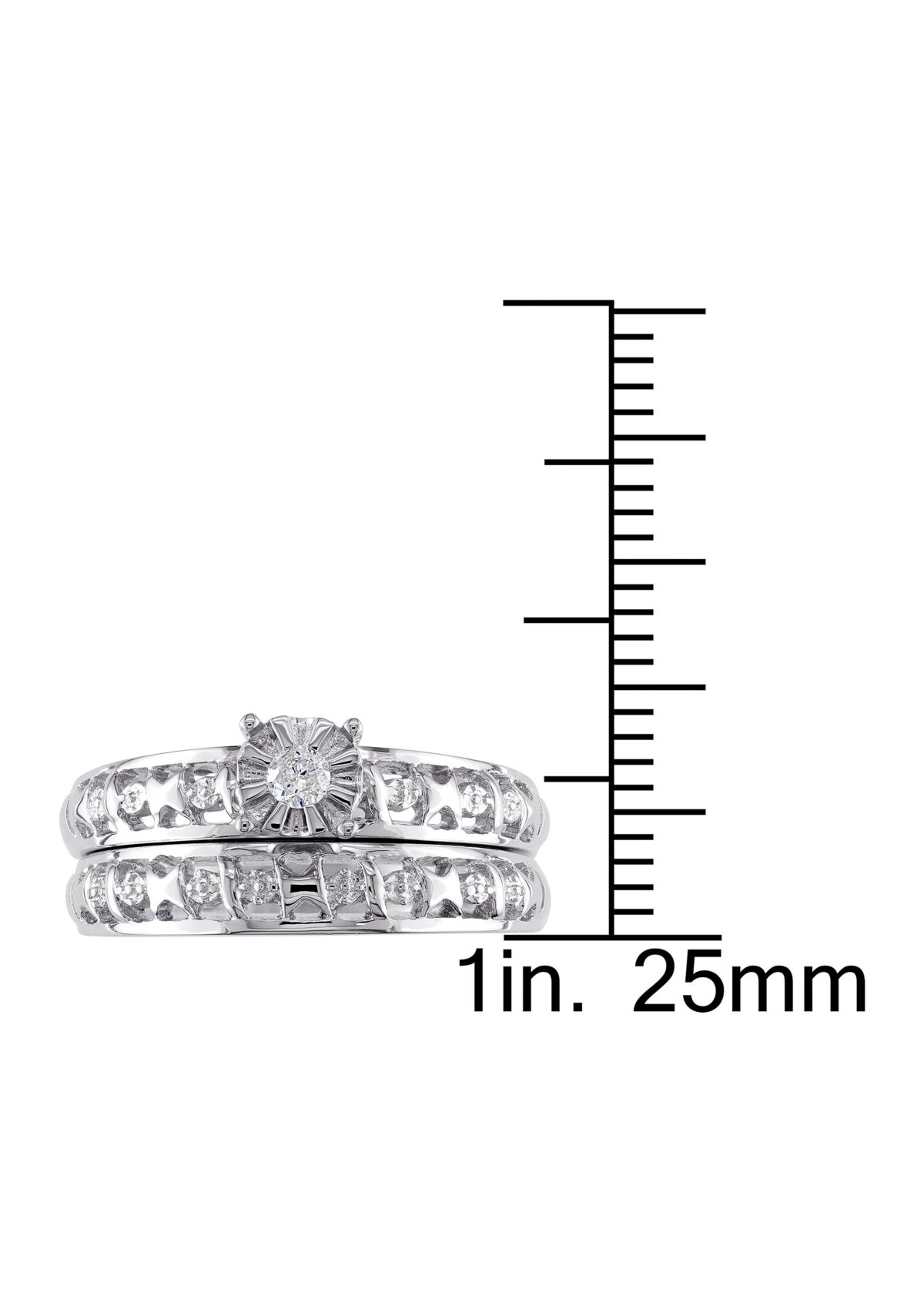 Diamond Accent Bridal Set in Sterling Silver