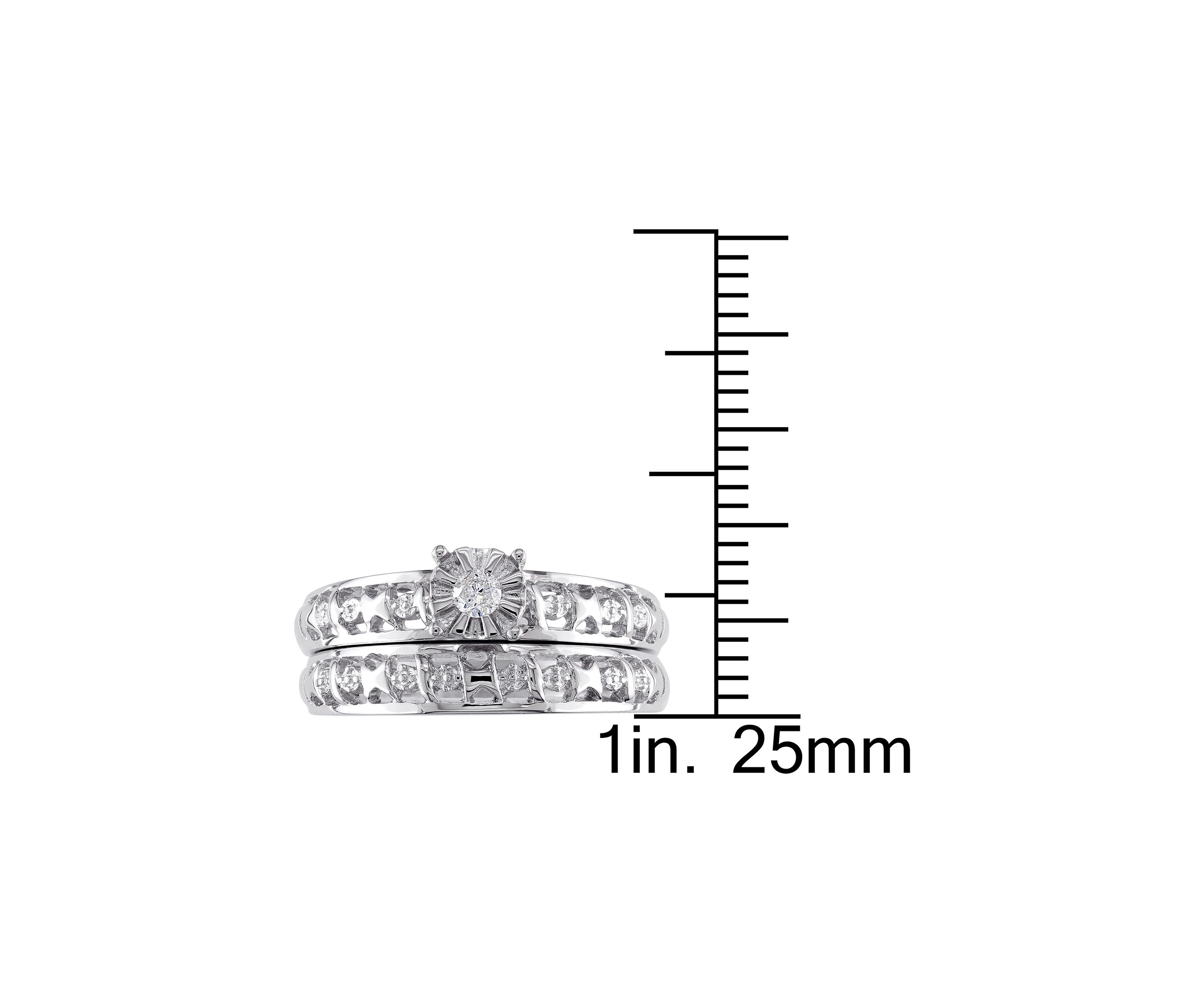 Diamond Accent Bridal Set in Sterling Silver