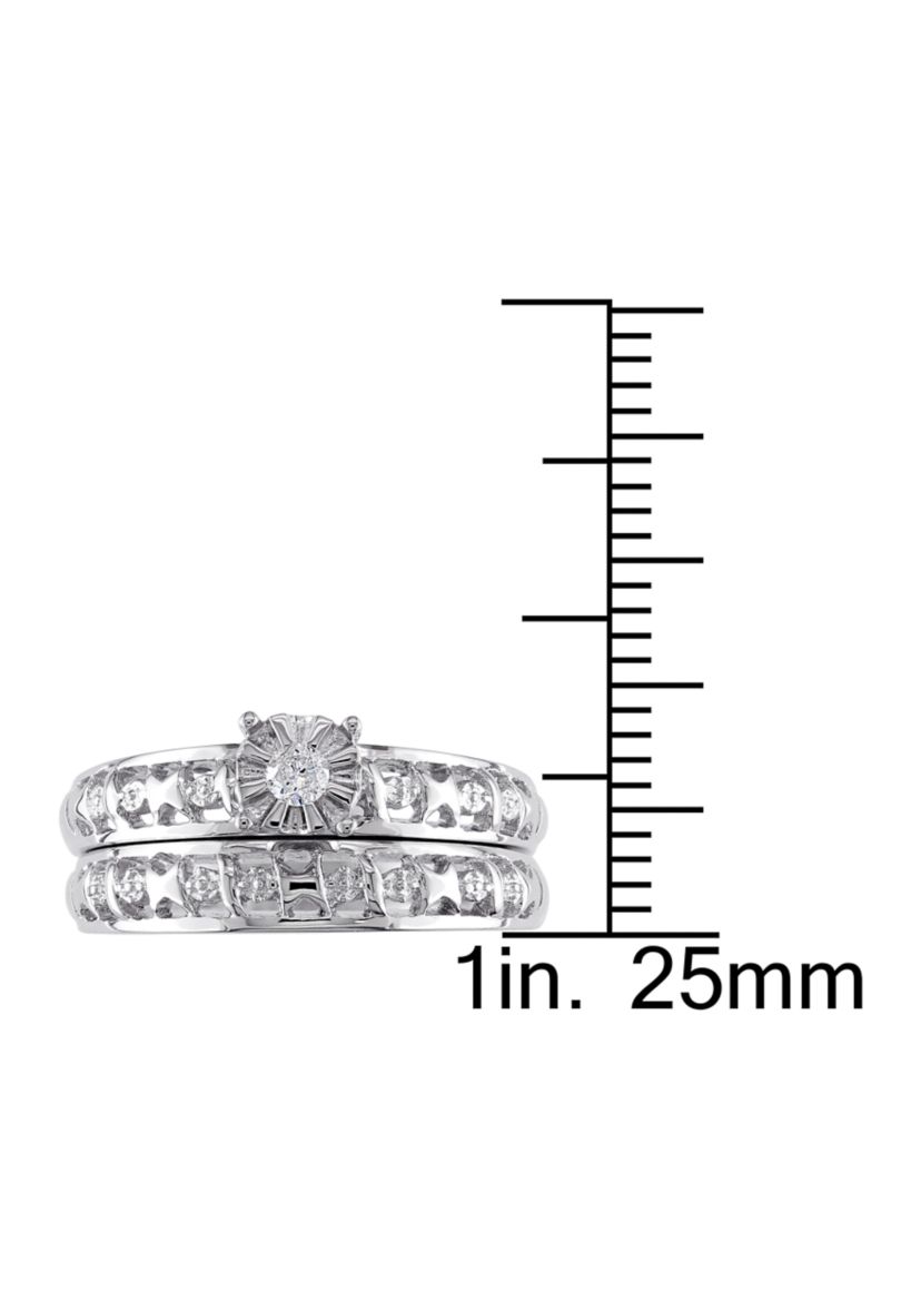Diamond Accent Bridal Set in Sterling Silver