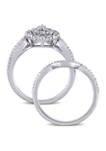 1/4 ct. t.w. Diamond Vintage Engagement Ring Set in Sterling Silver