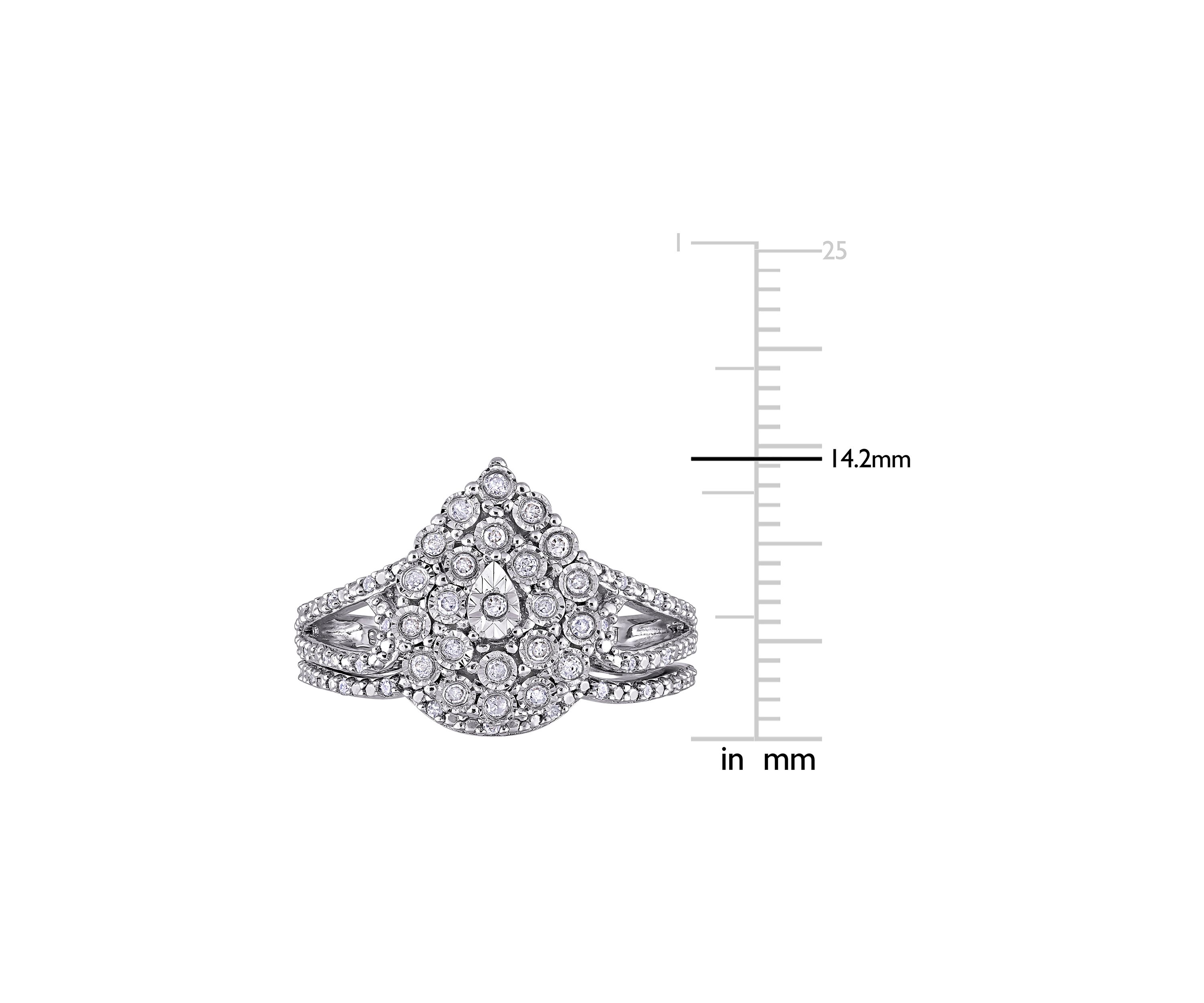 1/4 ct. t.w. Diamond Vintage Engagement Ring Set in Sterling Silver