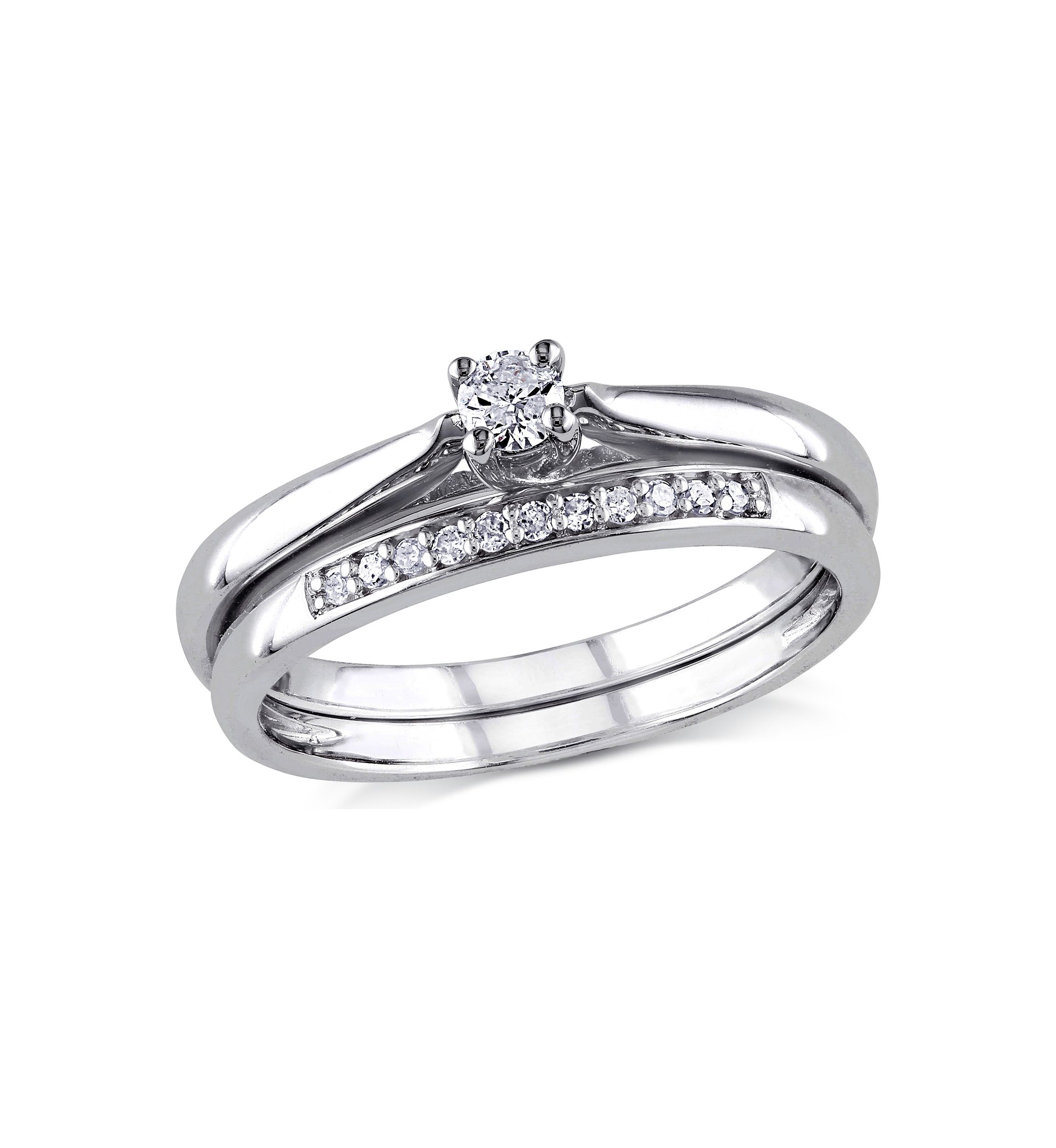 1/6 ct. t.w. Diamond Bridal Set in Sterling Silver