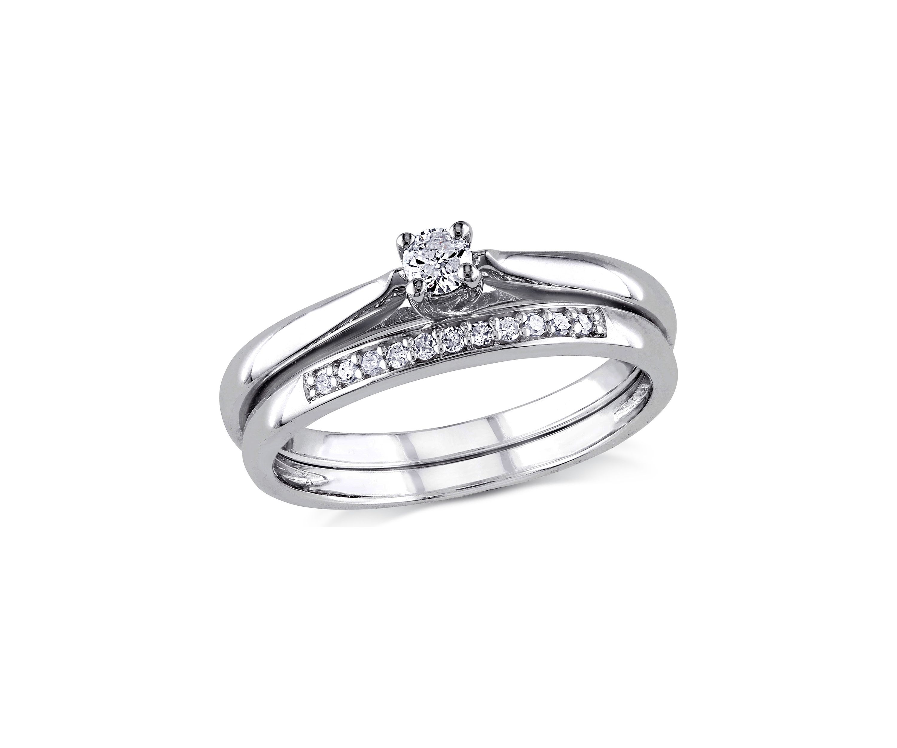 1/6 ct. t.w. Diamond Bridal Set in Sterling Silver