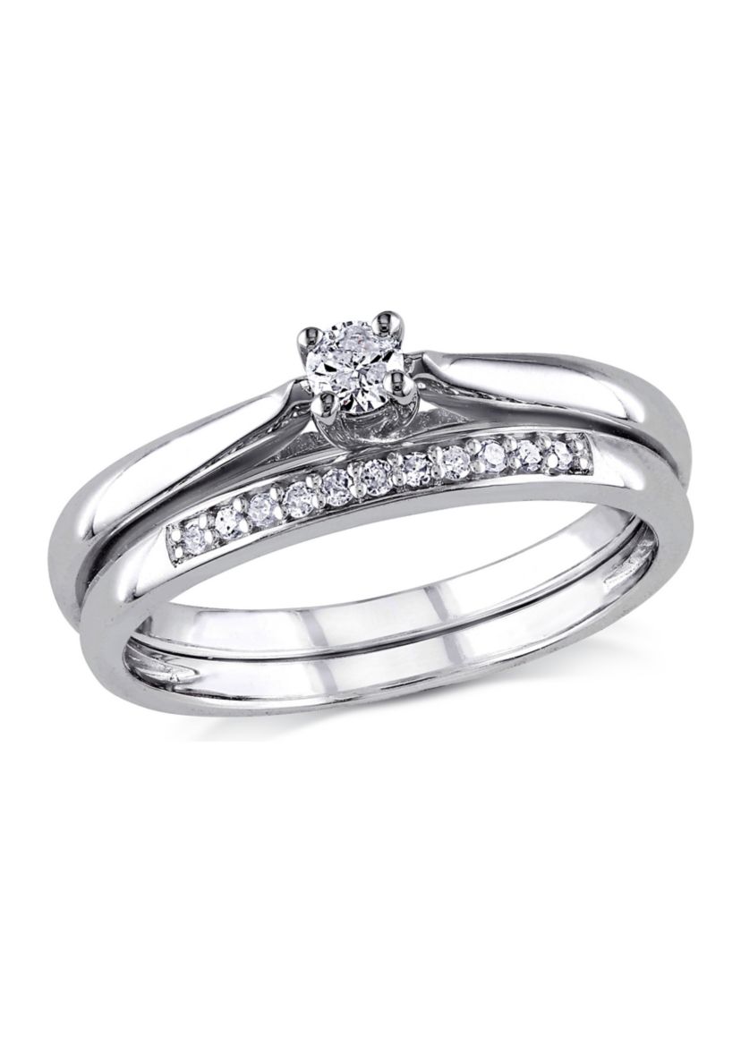 1/6 ct. t.w. Diamond Bridal Set in Sterling Silver