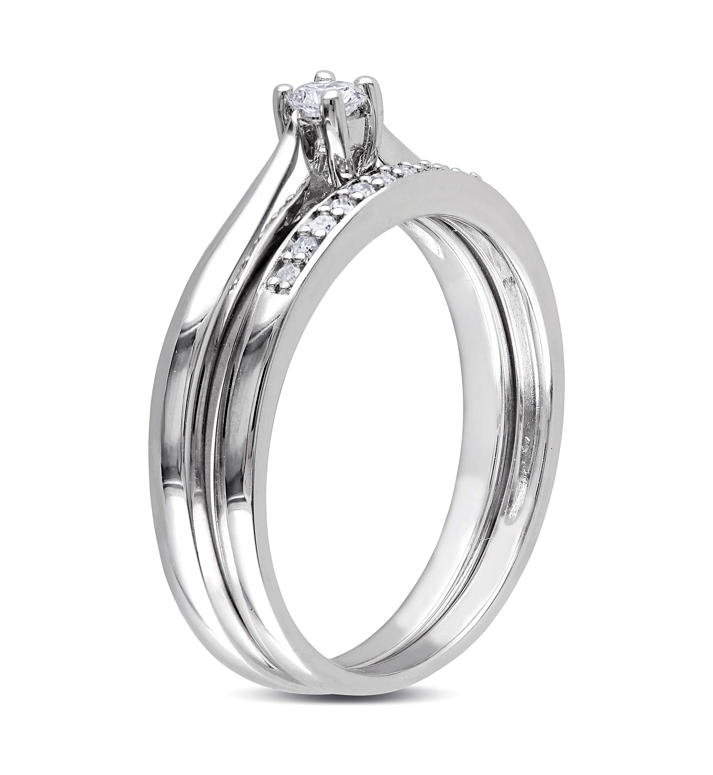 1/6 ct. t.w. Diamond Bridal Set in Sterling Silver