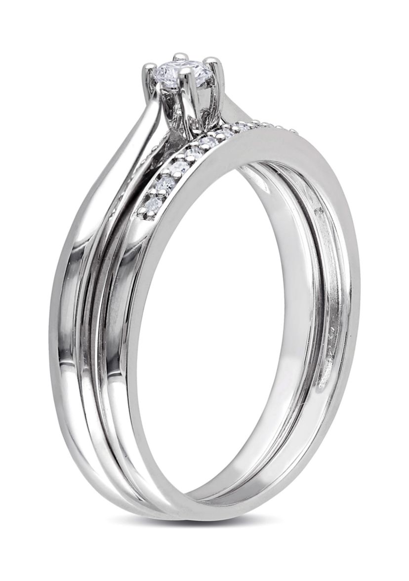 1/6 ct. t.w. Diamond Bridal Set in Sterling Silver