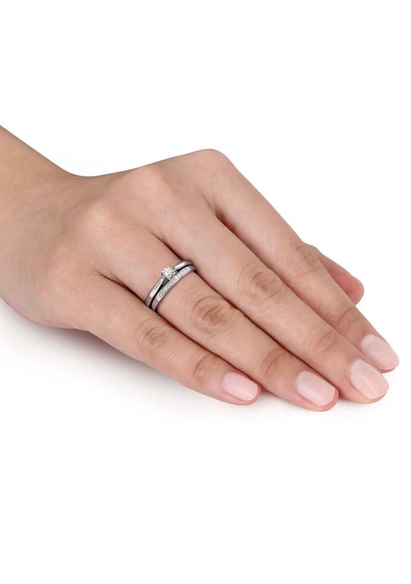 1/6 ct. t.w. Diamond Bridal Set in Sterling Silver
