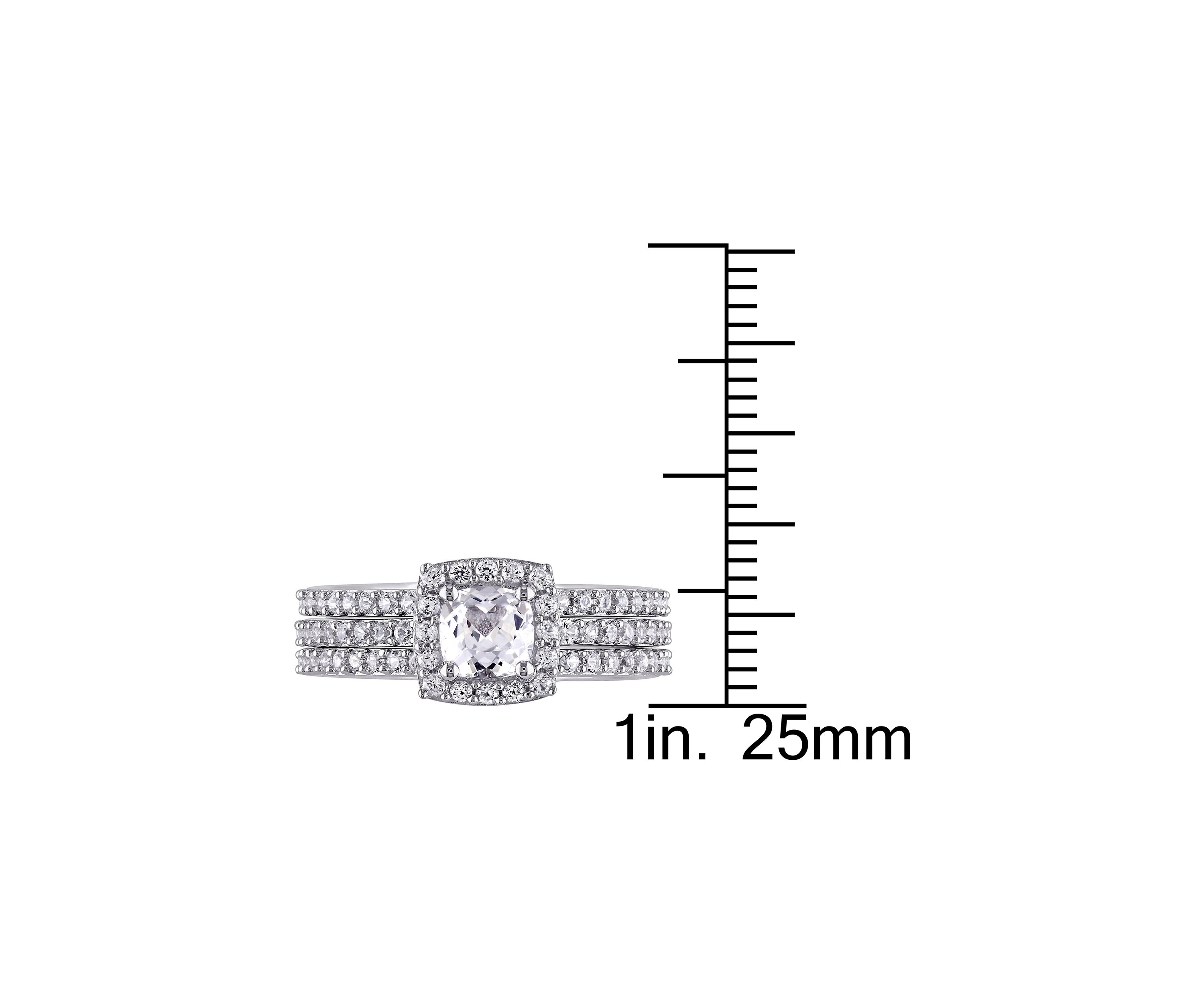 1.5 ct. t.w. Created White Sapphire Halo 3-Piece Bridal Set in Sterling Silver