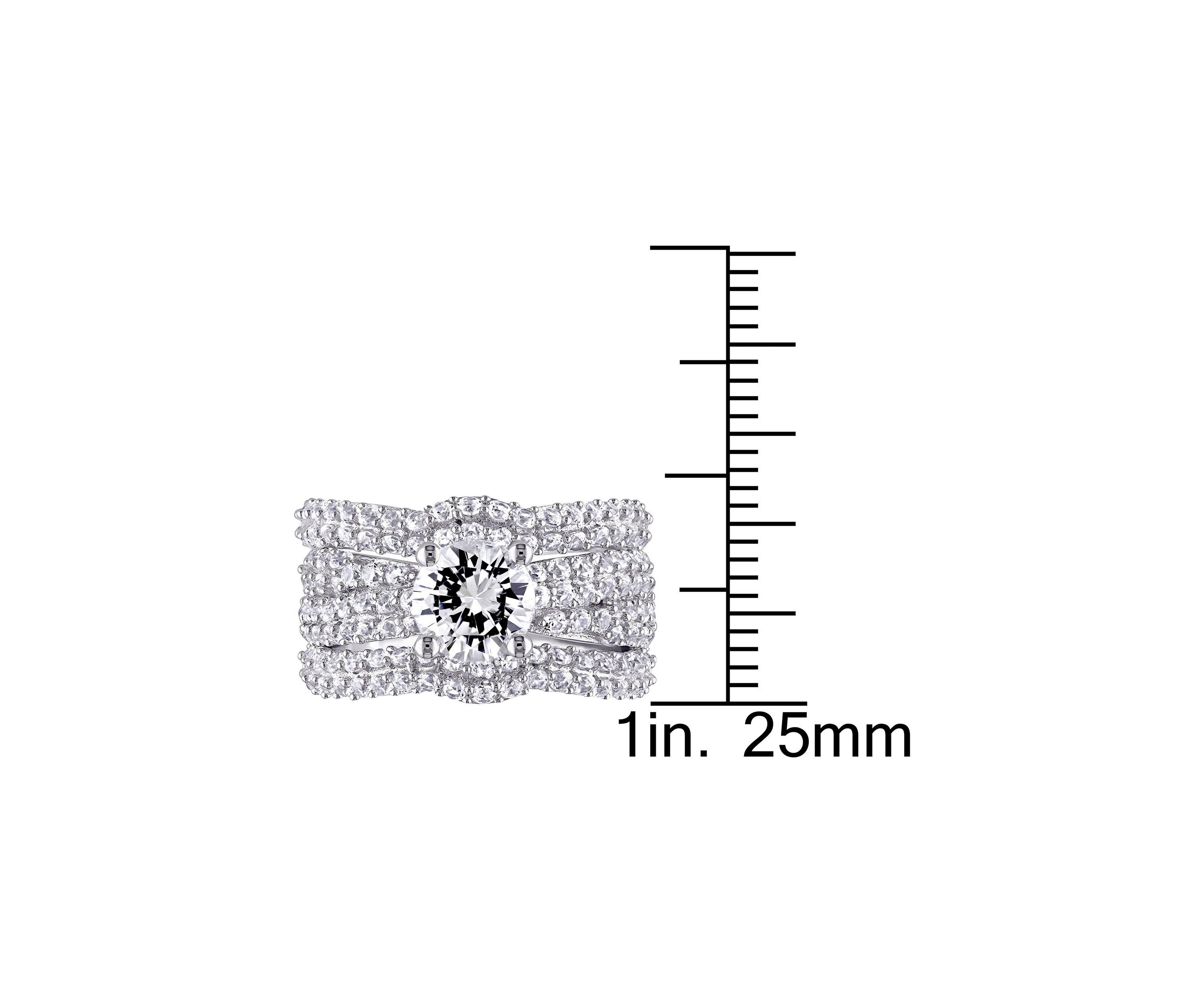 1.2 ct. t.w. Created White Sapphire 3-Piece Bridal Set in Sterling Silver