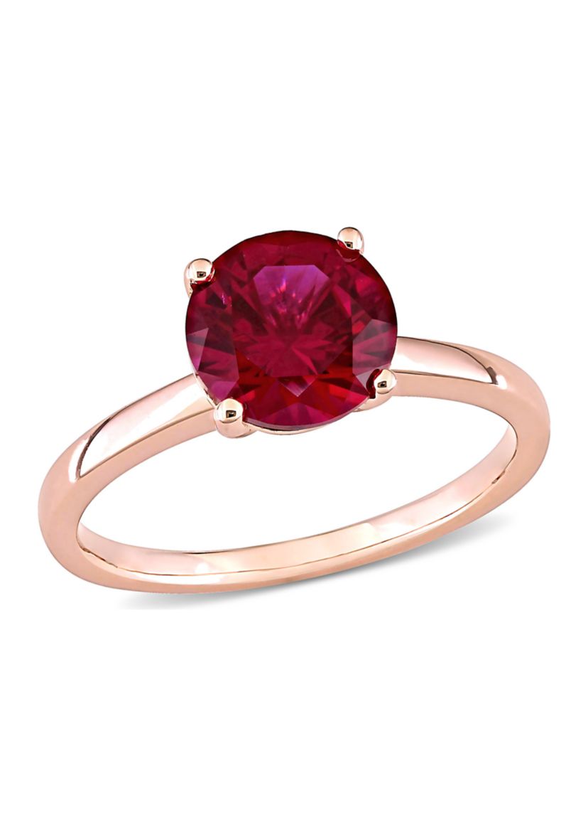 2.37 ct. t.w. Created Ruby Solitaire Ring in 10k Rose Gold