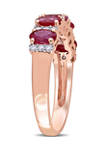 1.37 ct. t.w. Ruby and 1/6 ct. t.w. Diamond Semi Eternity Ring in 14k Rose Gold
