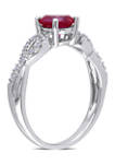 1 ct. t.w. Created Ruby and 1/10 ct. t.w. Diamond Infinity Ring in 10k White Gold