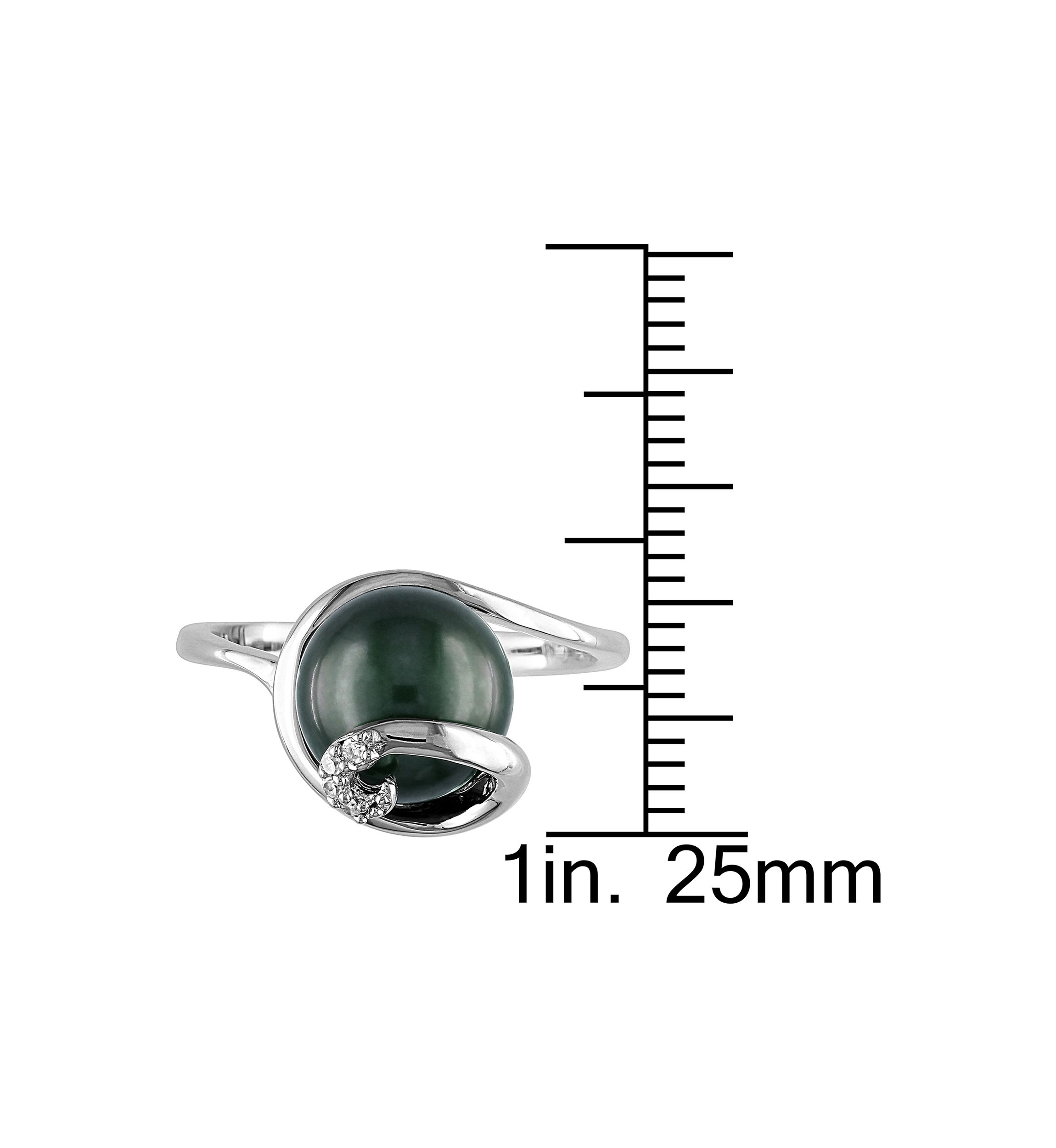 9-9.5 MM Tahitian Cultured Pearl Swirl Ring in Sterling Silver