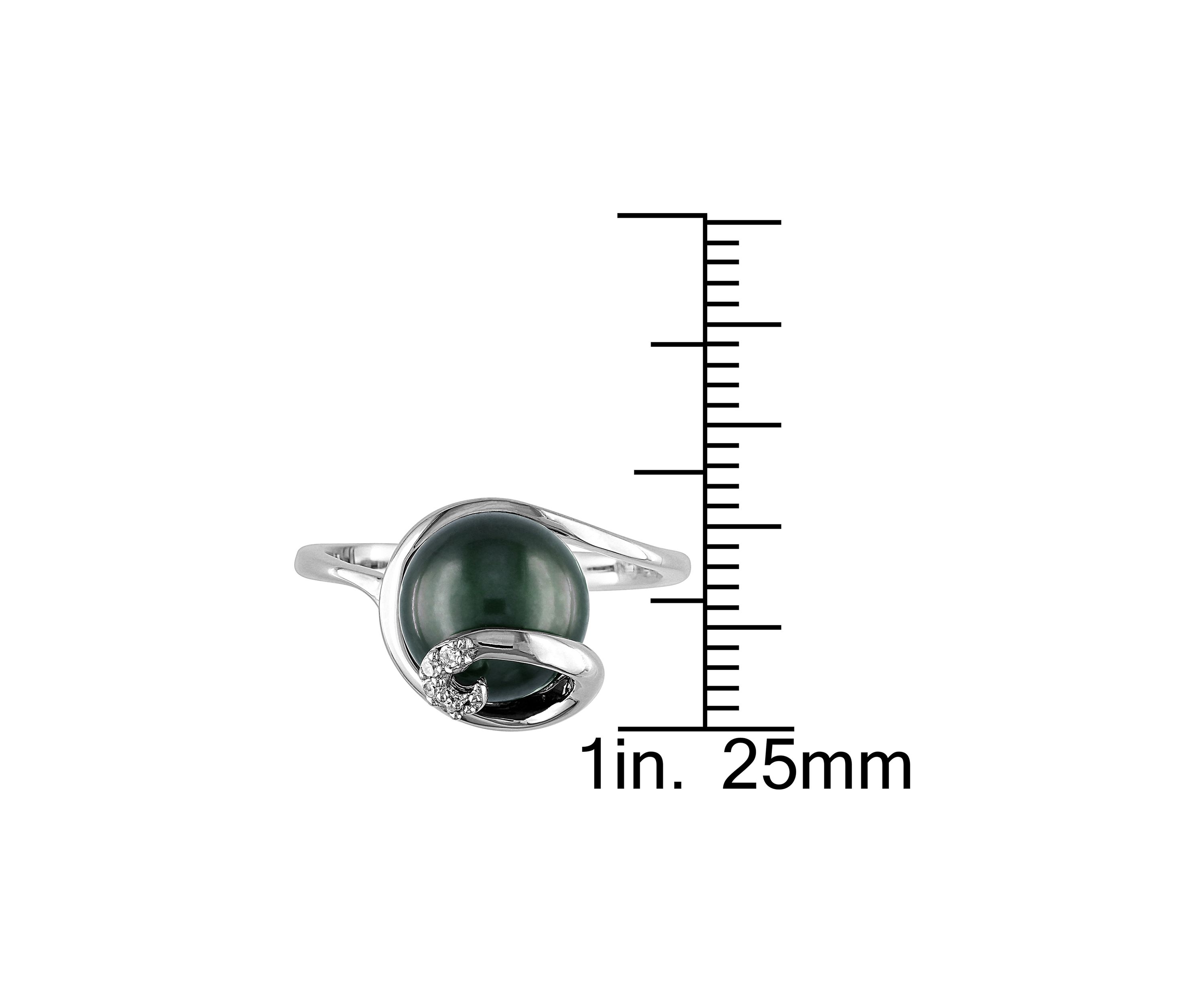 9-9.5 MM Tahitian Cultured Pearl Swirl Ring in Sterling Silver